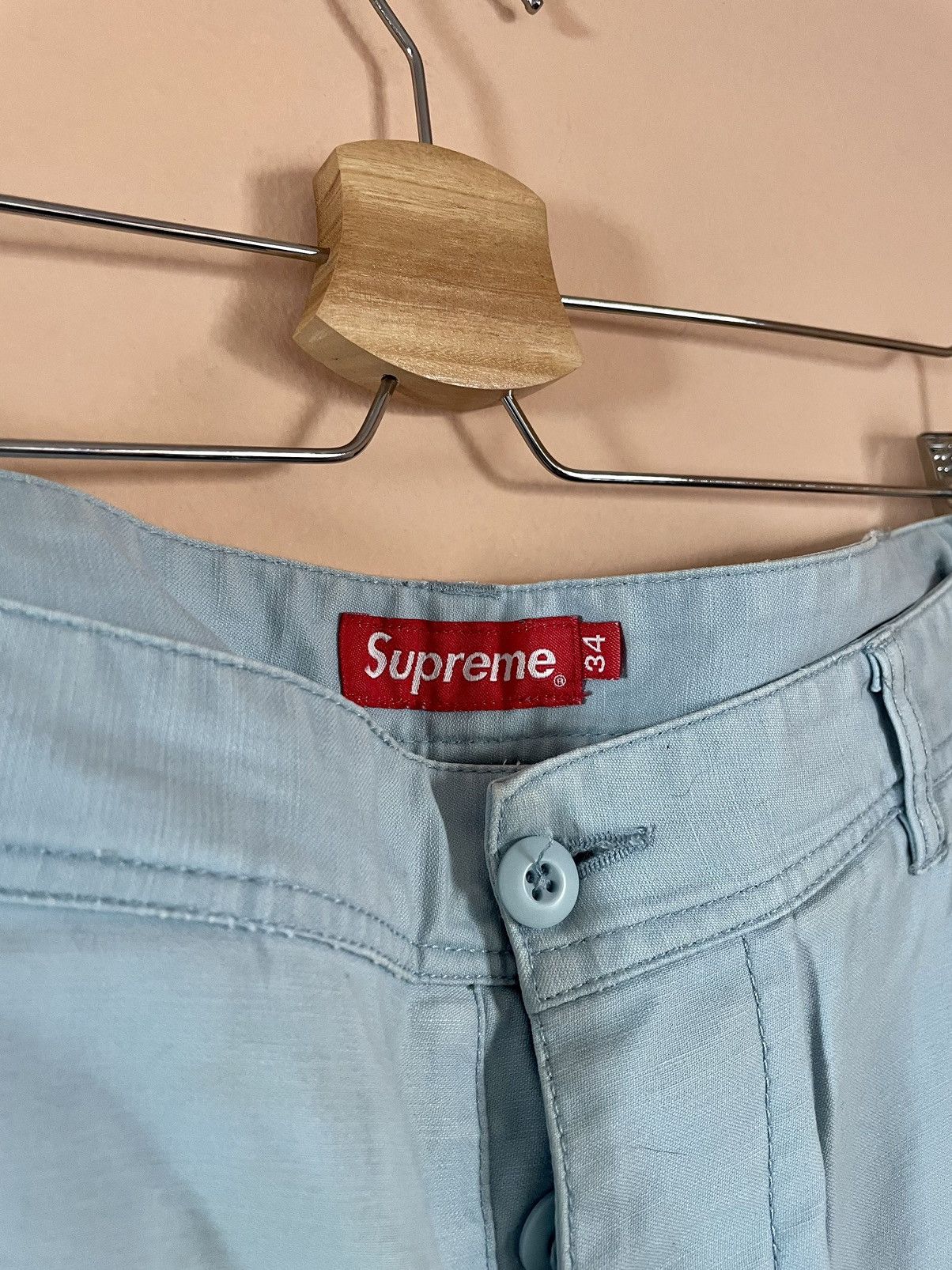 Supreme Supreme SS18 Pale Blue Cargo Trousers (4 pocket) Size US 34 / EU 50 - 4 Thumbnail