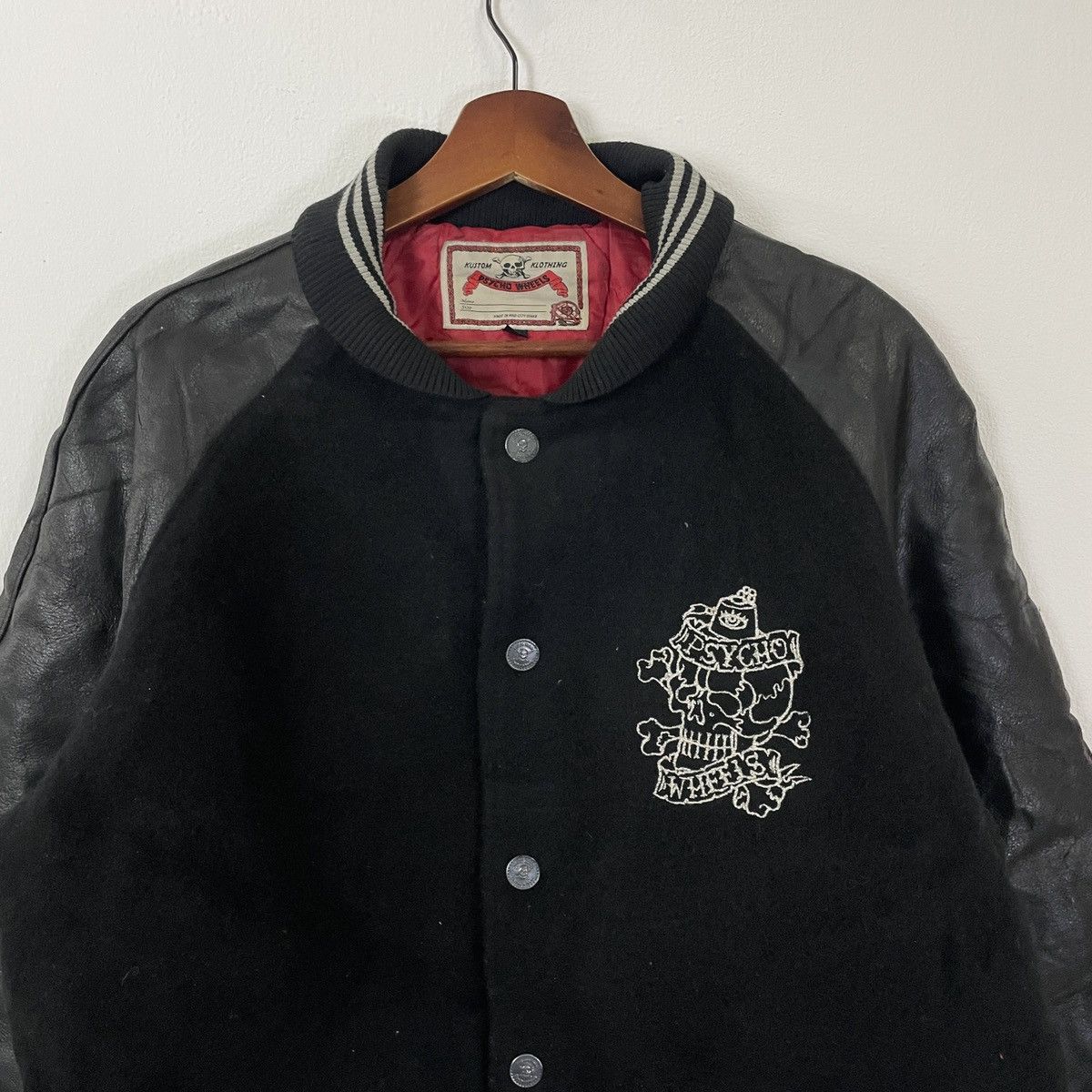 Other Vintage Psycho Wheels Embroidery Logo Varsity Jacket Size US XL / EU 56 / 4 - 4 Thumbnail