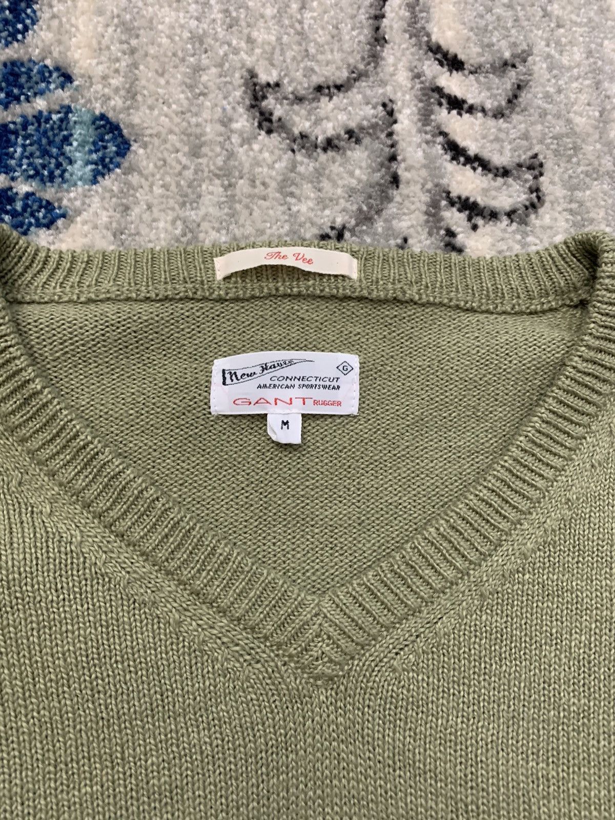 Gant Rugger The Vee Cotton V-Neck Sweater Size US M / EU 48-50 / 2 - 2 Thumbnail