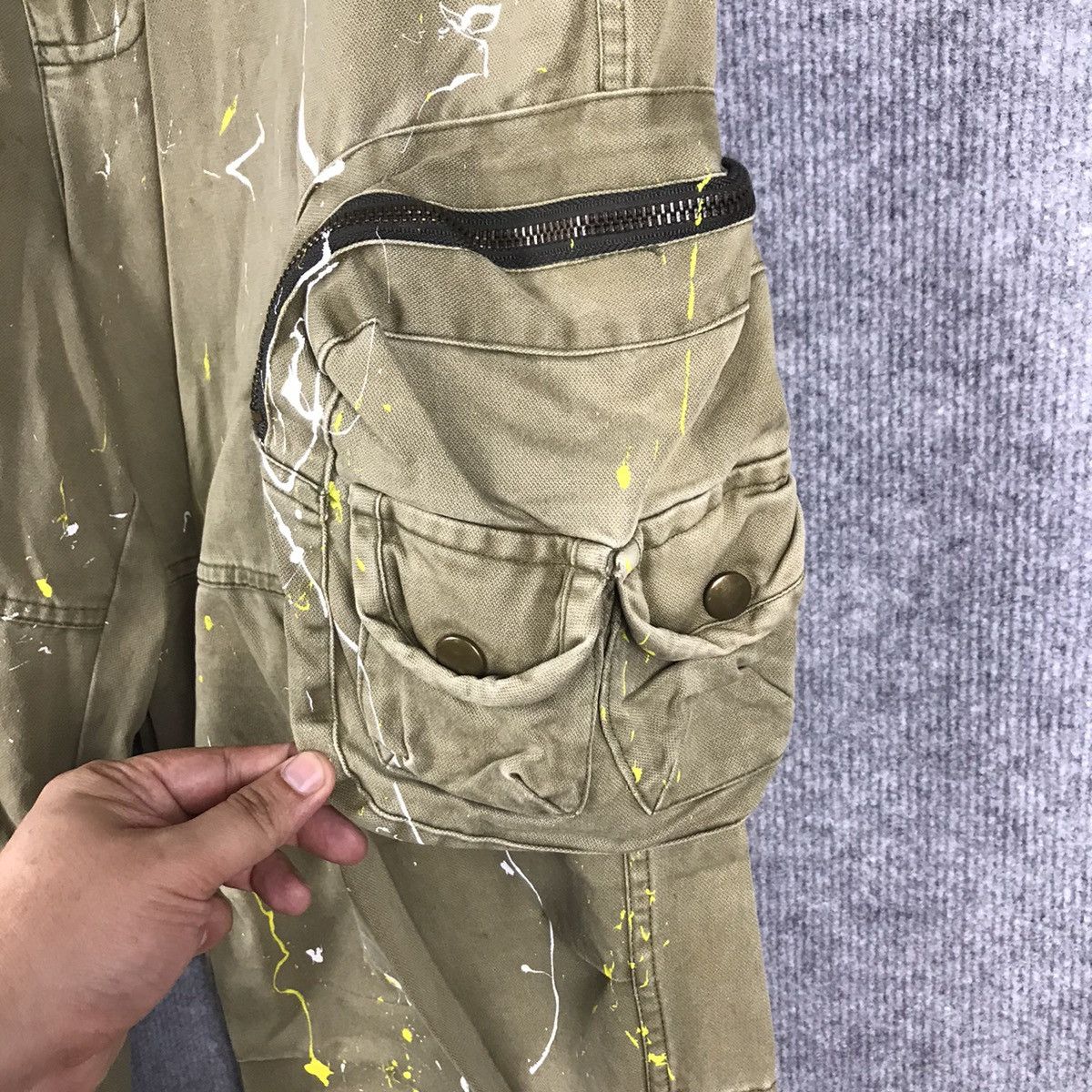 Japanese Brand BAGGY JAPANESE BRAND BAGGY CARGO PAINTED PANTS Size US 34 / EU 50 - 6 Thumbnail