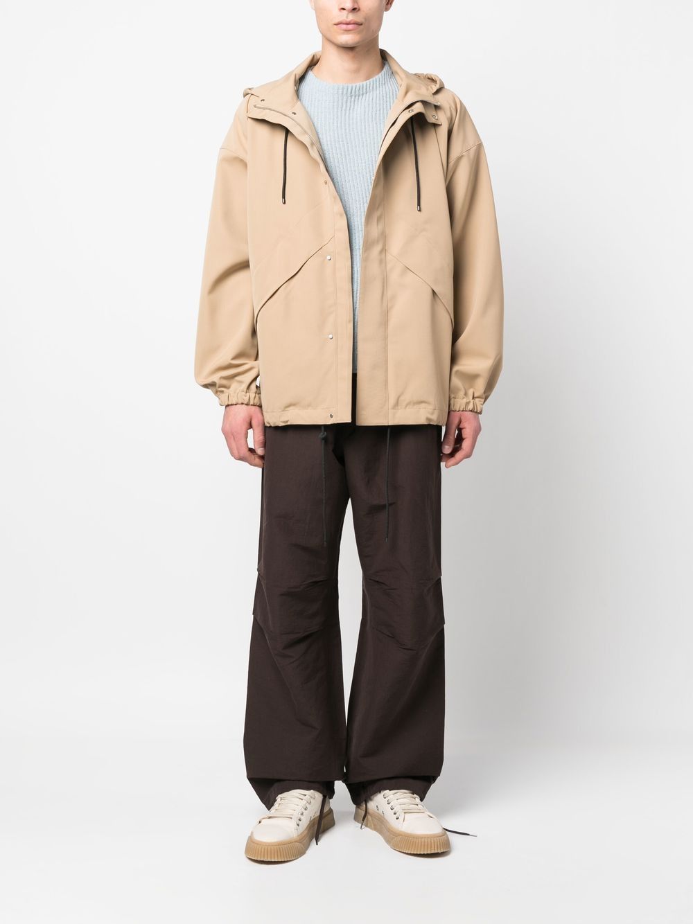 image of Auralee Flax Linen Wide Field Pants Made In Japan Cargo Tech in Brown, Men's (Size 35)