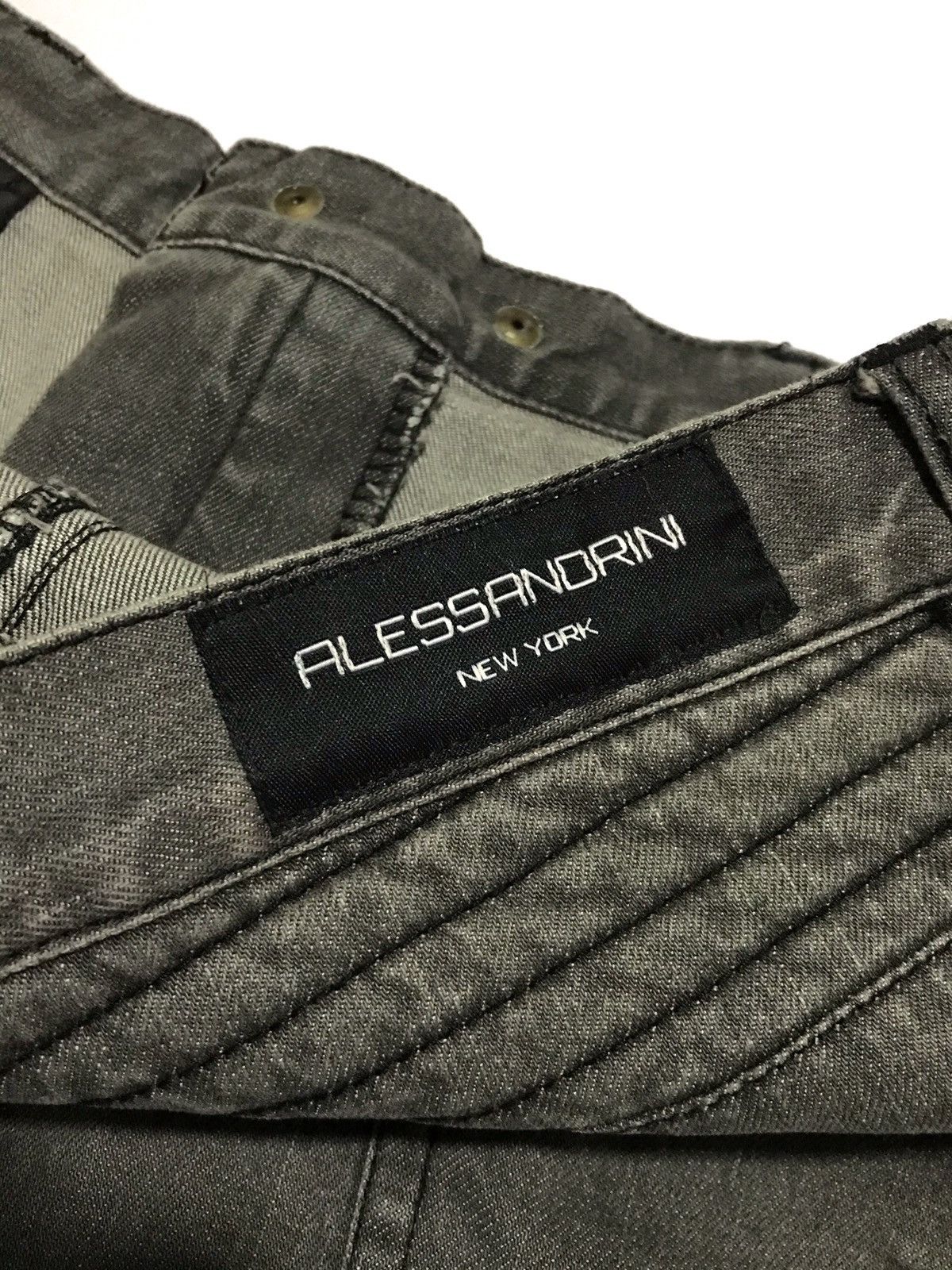 Alessandrini New York Alessandrini New York Bikers Denim Distressed Skinny Jeans Size US 34 / EU 50 - 5 Thumbnail