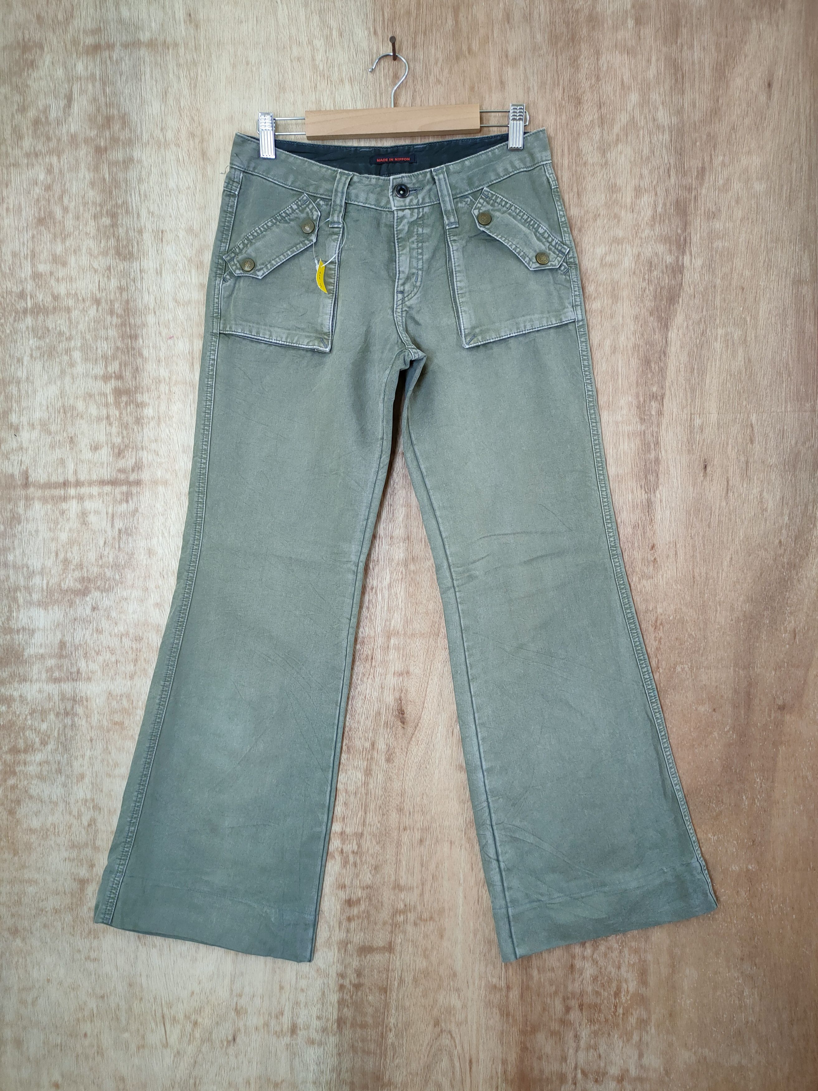 image of Et Boite Made In Nippon Cargo Pants Vintage 46-354 in Faded Green, Women's (Size 26)