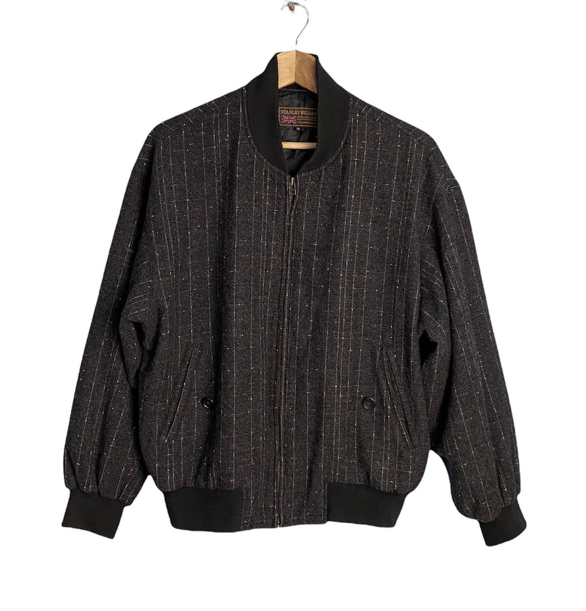 image of Vintage Stanley Williams Casual Bomber Jacket in Grey, Men's (Size Medium)