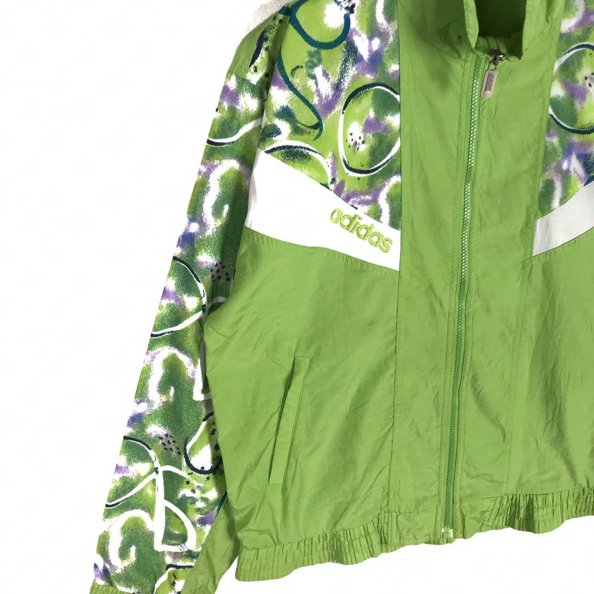 Adidas × Vintage Vintage 80s Adidas Small Logo Pop Art Windbreaker Zip Up Size US M / EU 48-50 / 2 - 4 Thumbnail