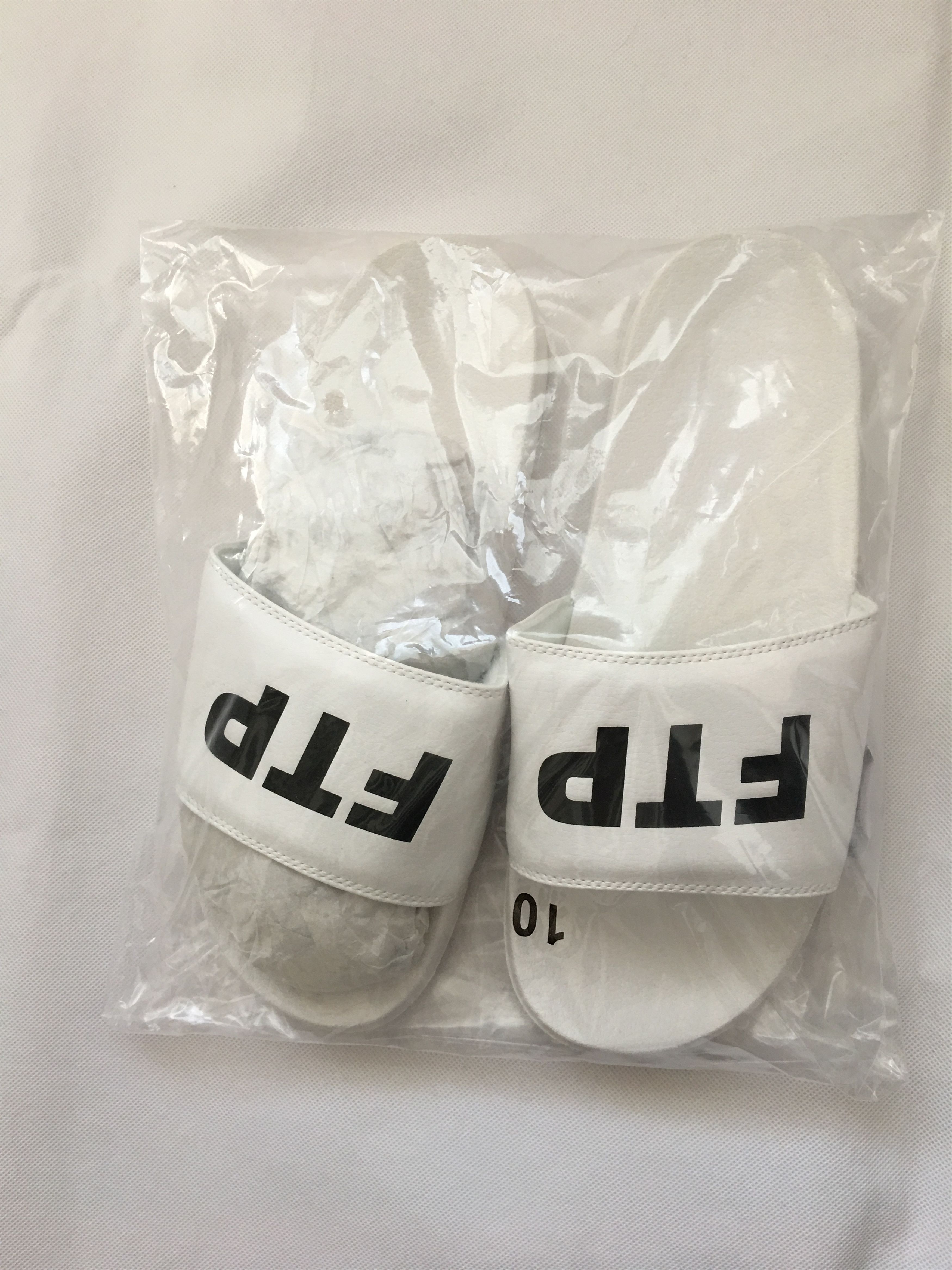 Fuck The Population FTP Upside Down Logo Slides White 10US Size US 10 / EU 43 - 4 Thumbnail