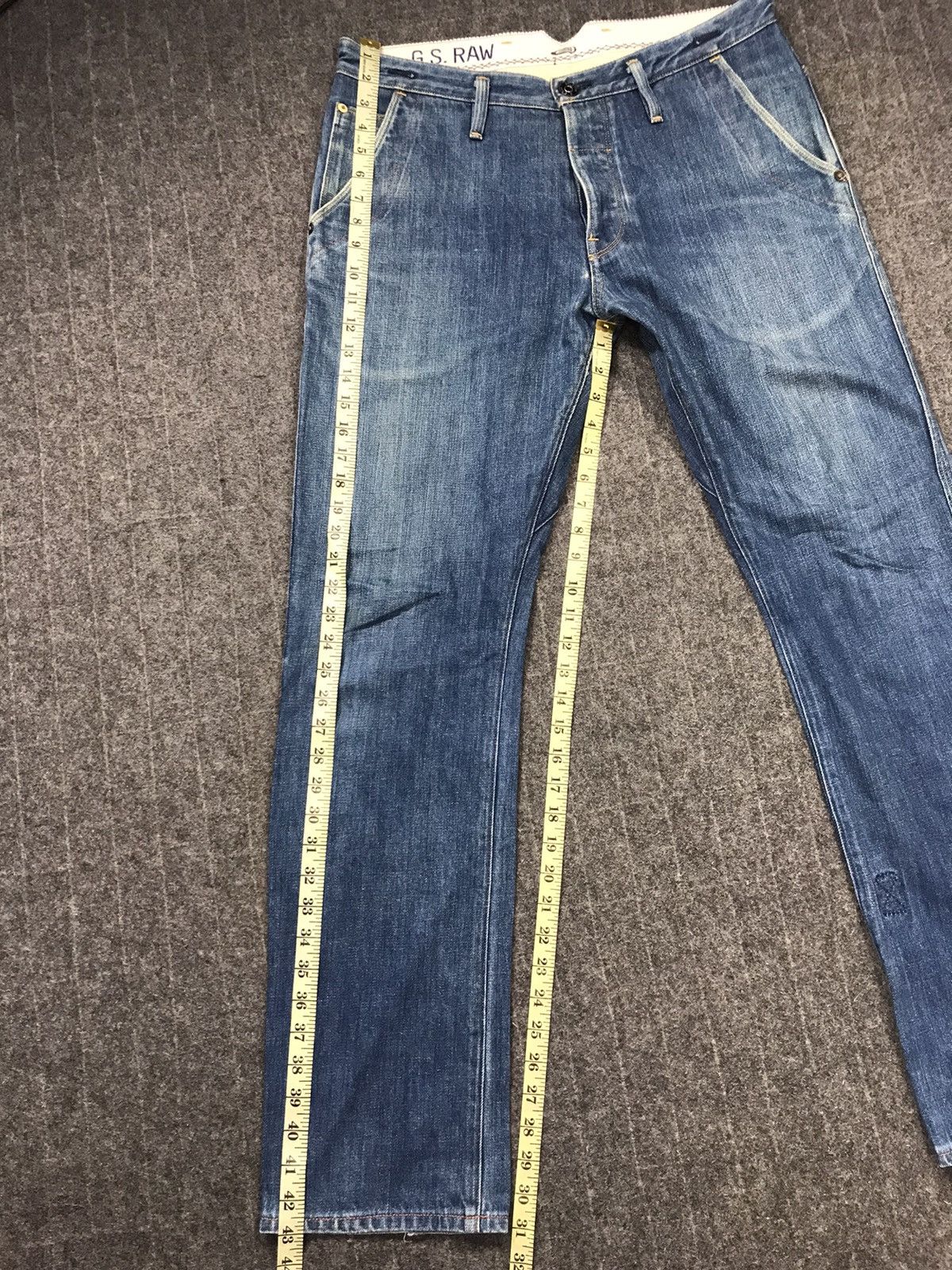 Vintage GS Star Raw Regular Fits Pants Buttonfly Distressed Denim Size US 34 / EU 50 - 9 Thumbnail
