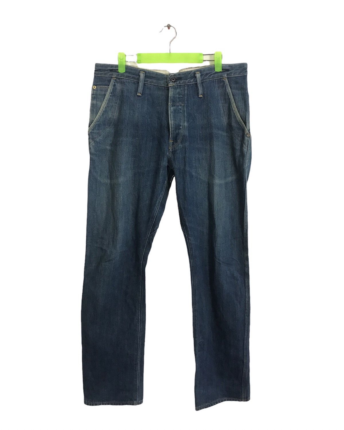 Vintage GS Star Raw Regular Fits Pants Buttonfly Distressed Denim Size US 34 / EU 50 - 1 Thumbnail