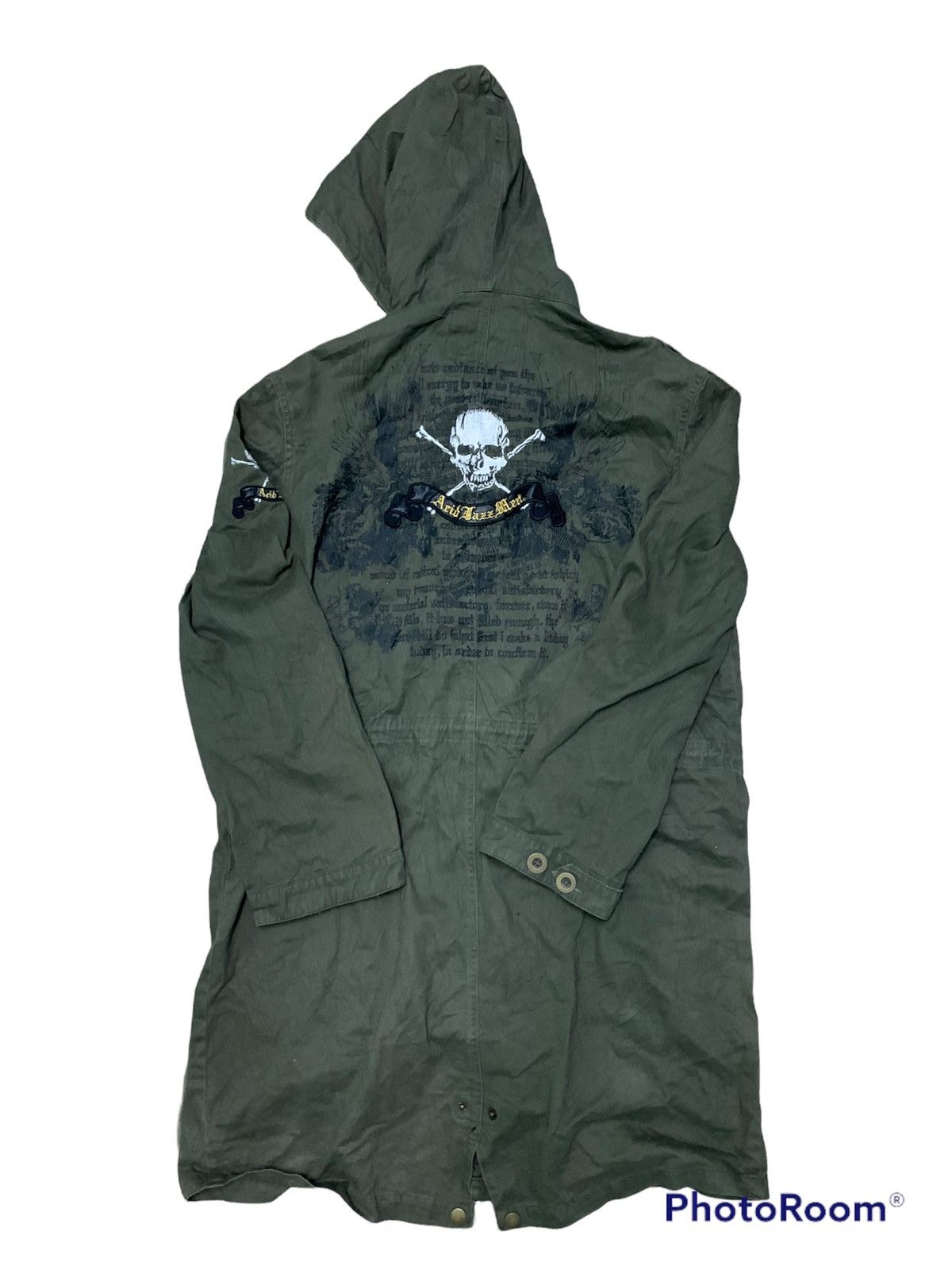 Japanese Brand Nice Arid Jazz Men Skull Graphics Trench/Long Coat Jacket Size US L / EU 52-54 / 3 - 1 Thumbnail