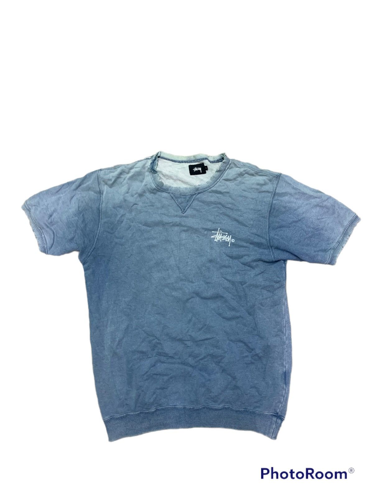 Stussy Vintage Stussy Distress Sun Faded Short Sleeve Sweatshirt Size US L / EU 52-54 / 3 - 2 Thumbnail