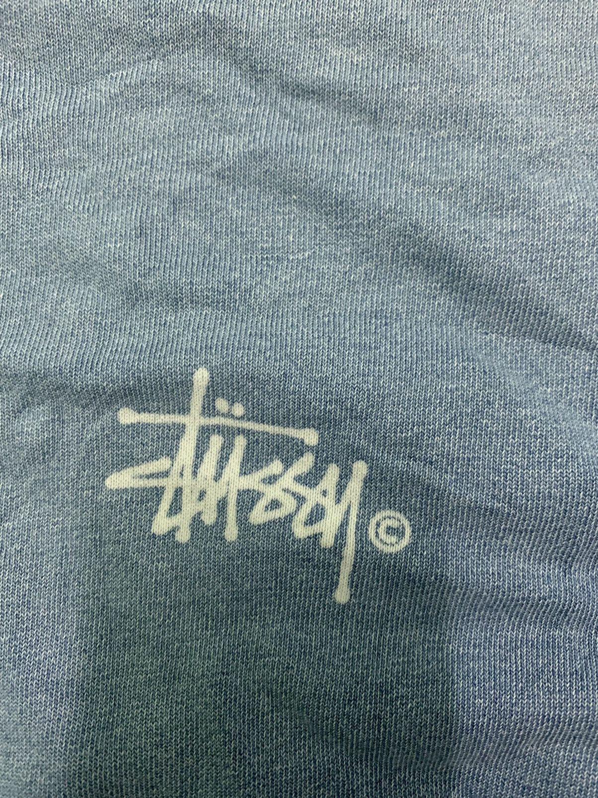 Stussy Vintage Stussy Distress Sun Faded Short Sleeve Sweatshirt Size US L / EU 52-54 / 3 - 3 Thumbnail