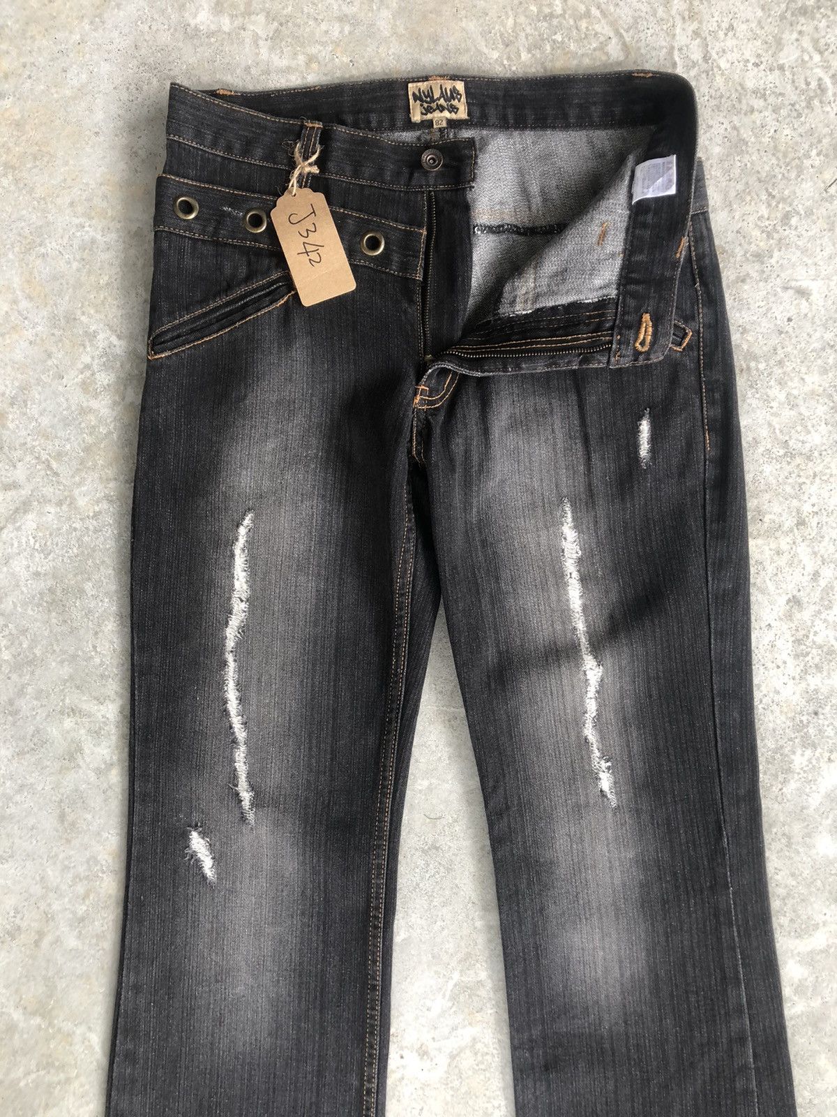 If Six Was Nine Japanese Nylaus Flared Jeans Double Waist Distressed Jeans Size US 32 / EU 48 - 7 Thumbnail