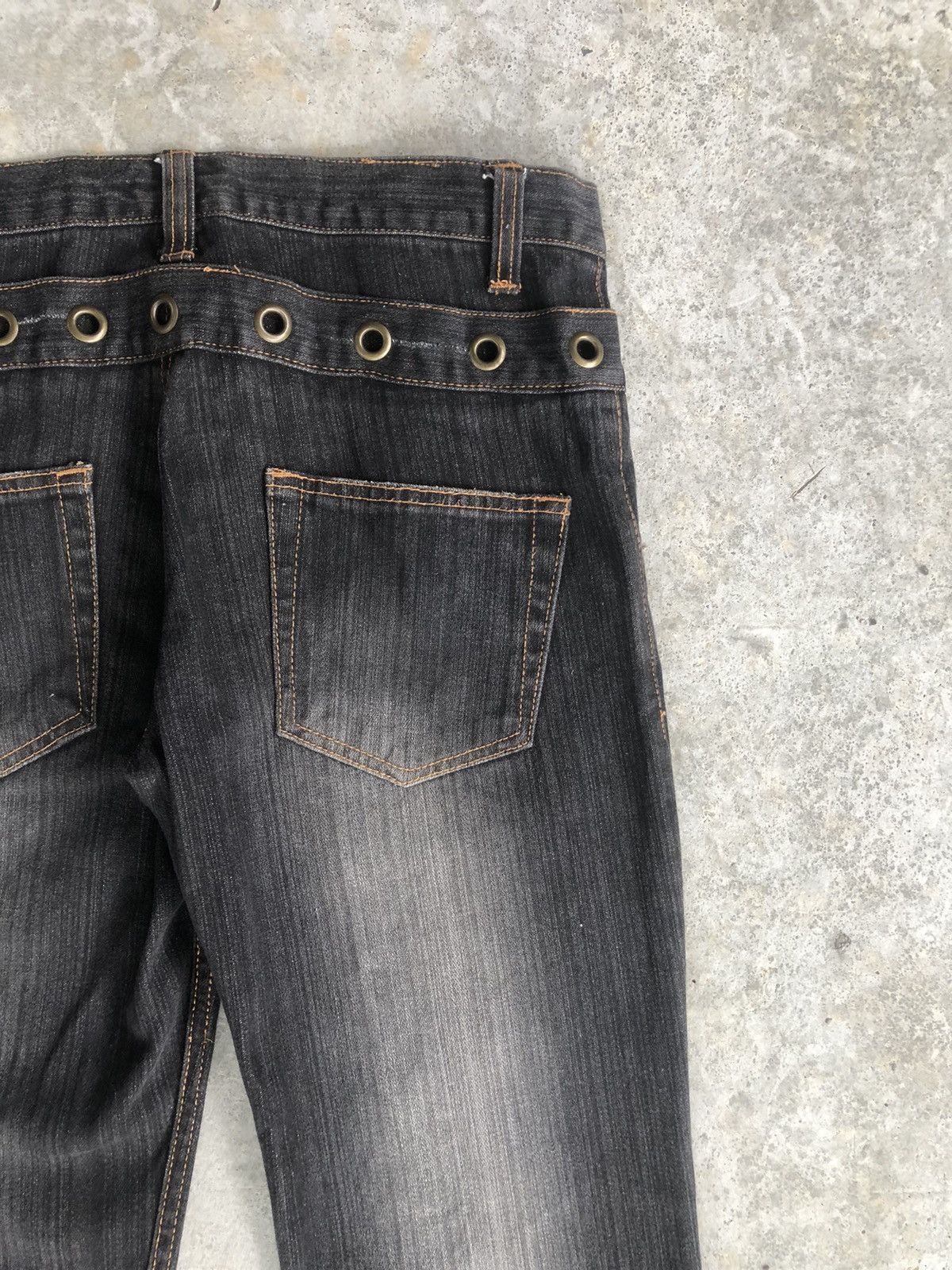 If Six Was Nine Japanese Nylaus Flared Jeans Double Waist Distressed Jeans Size US 32 / EU 48 - 14 Thumbnail