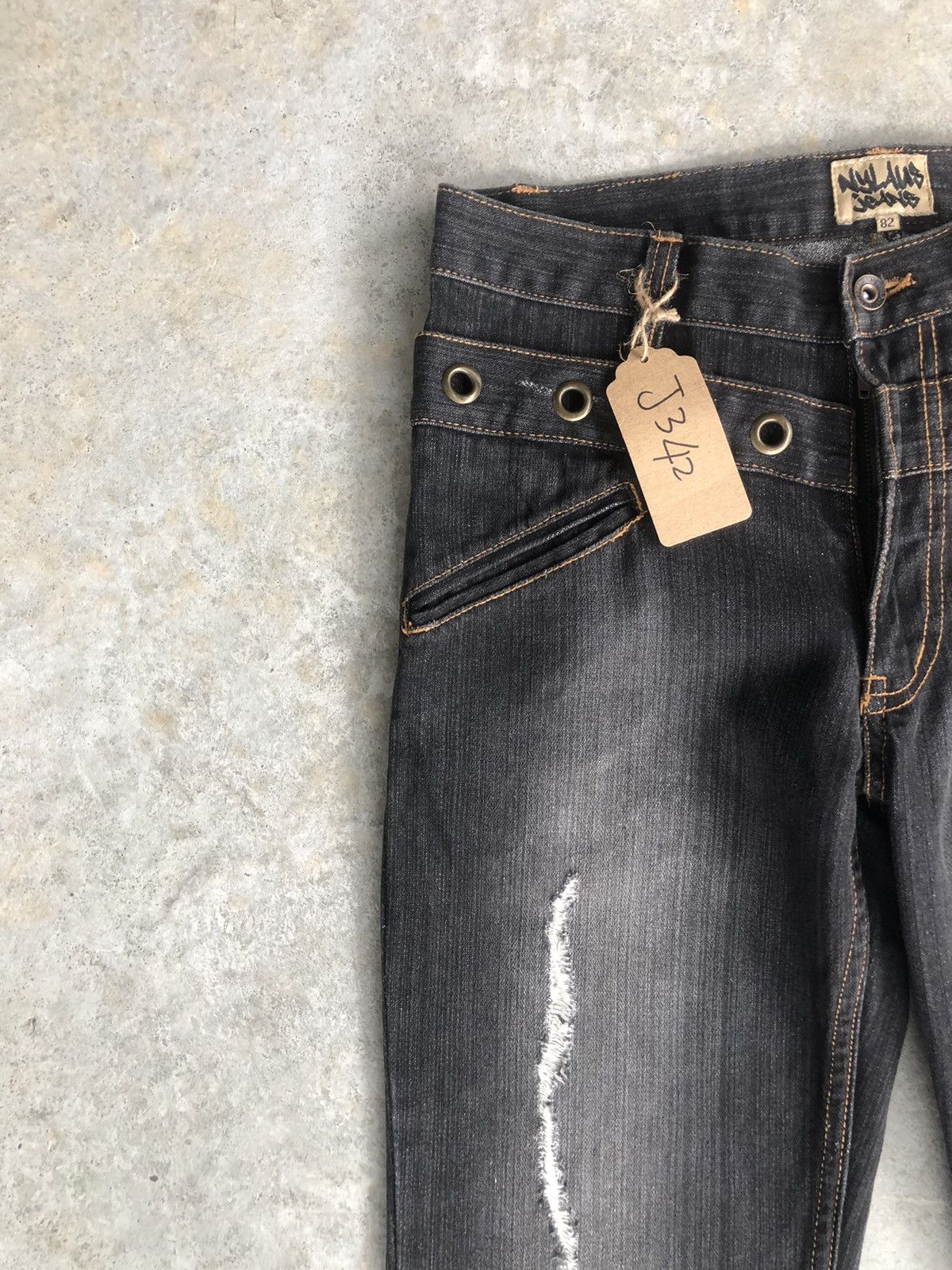 If Six Was Nine Japanese Nylaus Flared Jeans Double Waist Distressed Jeans Size US 32 / EU 48 - 8 Thumbnail