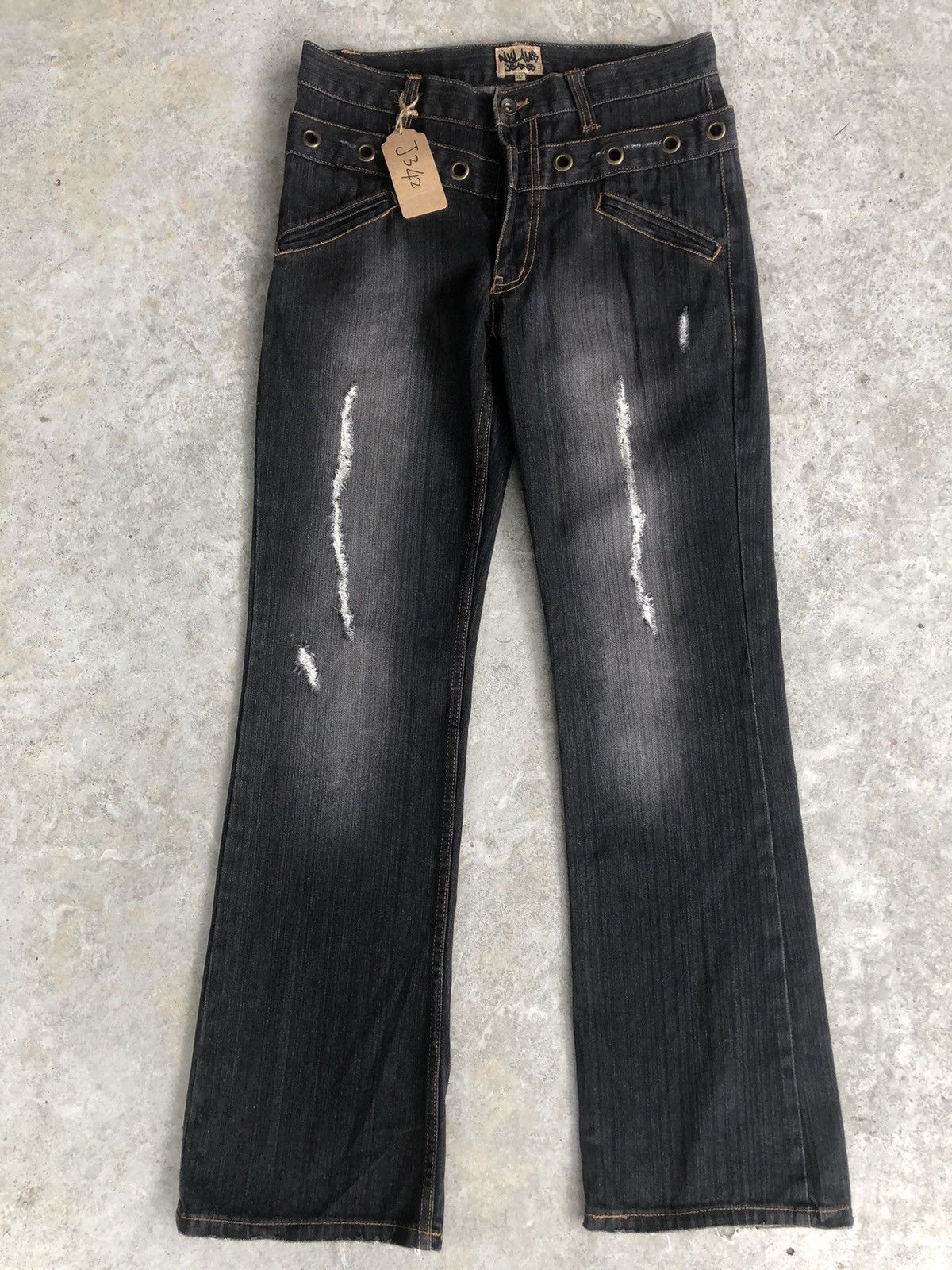 If Six Was Nine Japanese Nylaus Flared Jeans Double Waist Distressed Jeans Size US 32 / EU 48 - 1 Thumbnail