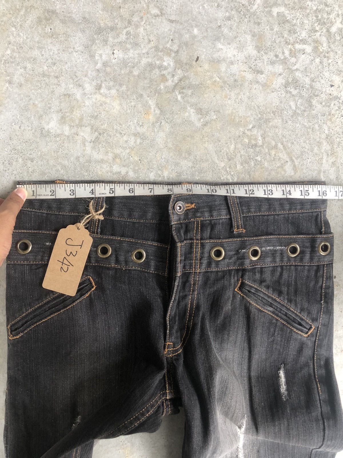 If Six Was Nine Japanese Nylaus Flared Jeans Double Waist Distressed Jeans Size US 32 / EU 48 - 17 Thumbnail
