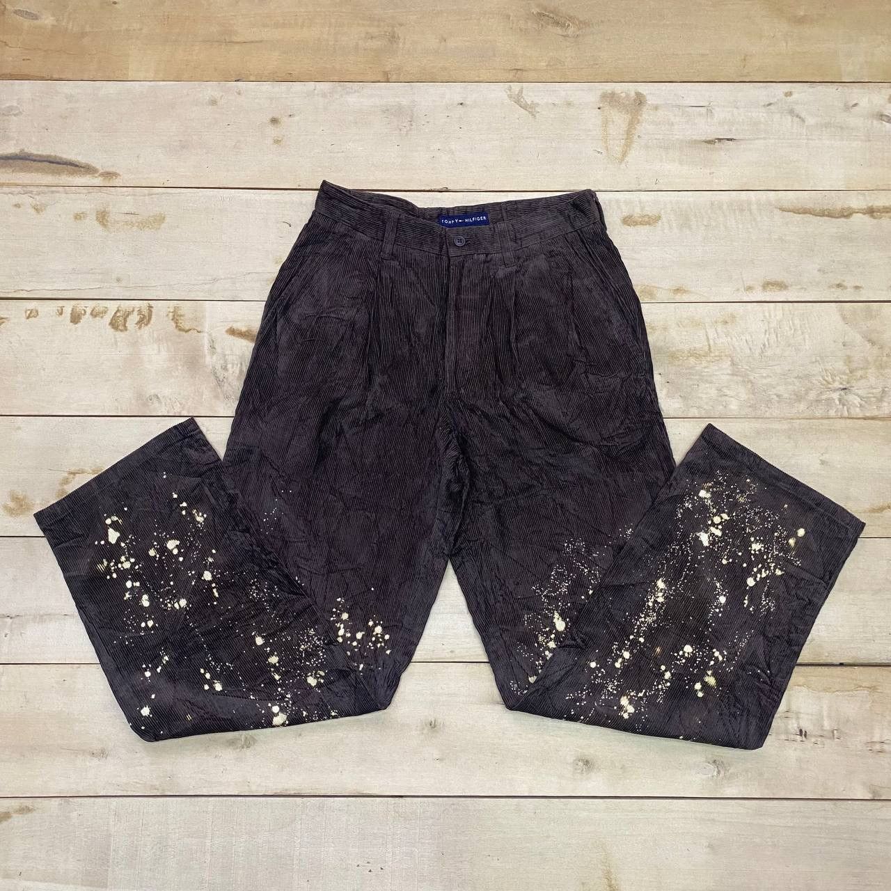 Tommy Hilfiger × Vintage X385 VTG TOMMY CORDUROY ACID WASH PANTS Size US 29 - 3 Thumbnail