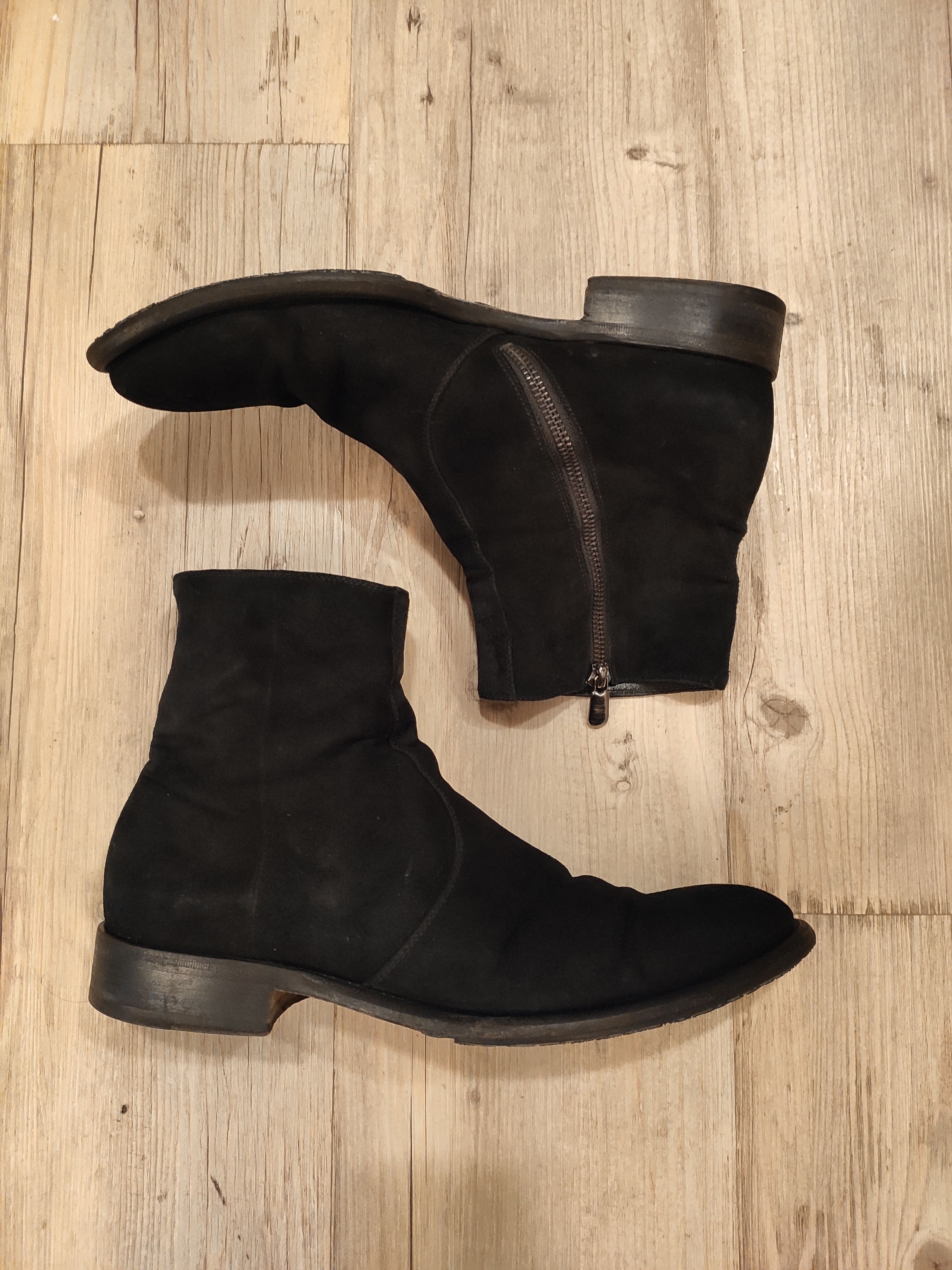 RoccoP Black suede sidezips.Like Dior or Saint Laurent boots Size US 8.5 / EU 41-42 - 2 Thumbnail