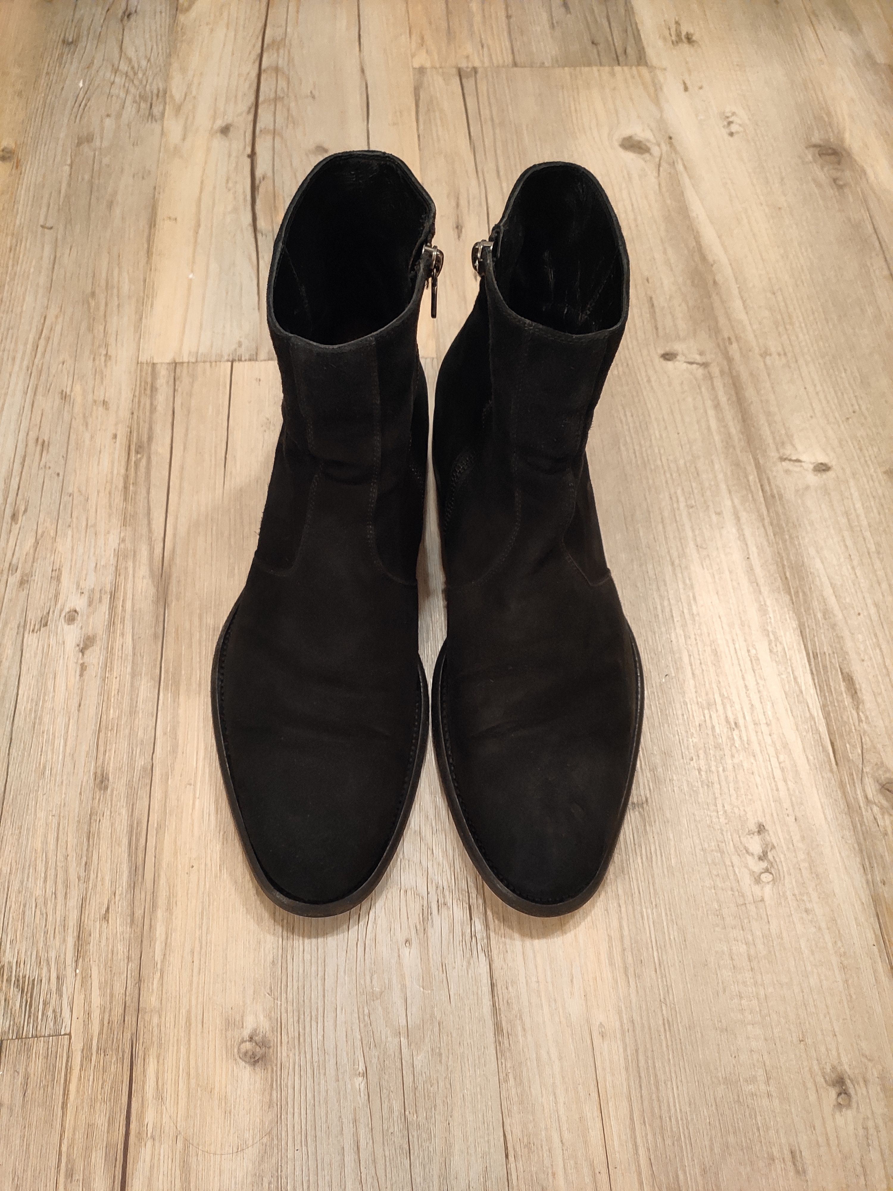RoccoP Black suede sidezips.Like Dior or Saint Laurent boots Size US 8.5 / EU 41-42 - 3 Thumbnail