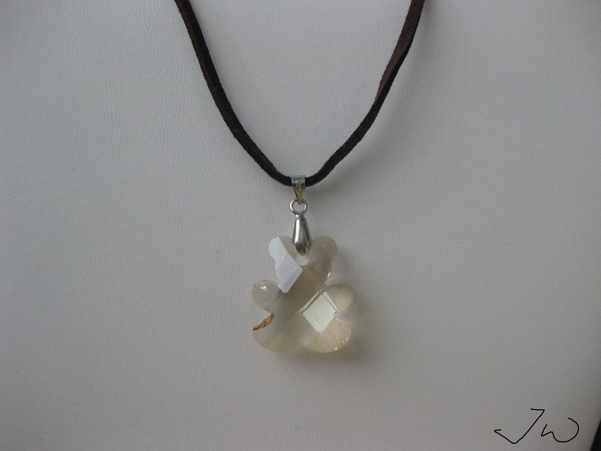 Jewelry Brown Bear Crystal Leather Necklace Size ONE SIZE - 1 Thumbnail
