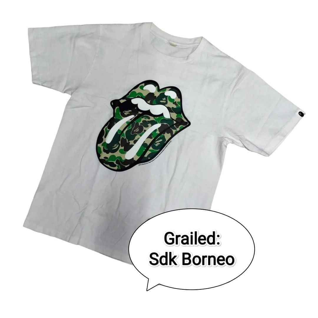 bape x Rolling Stones 3/4 Sleeve Tee XL