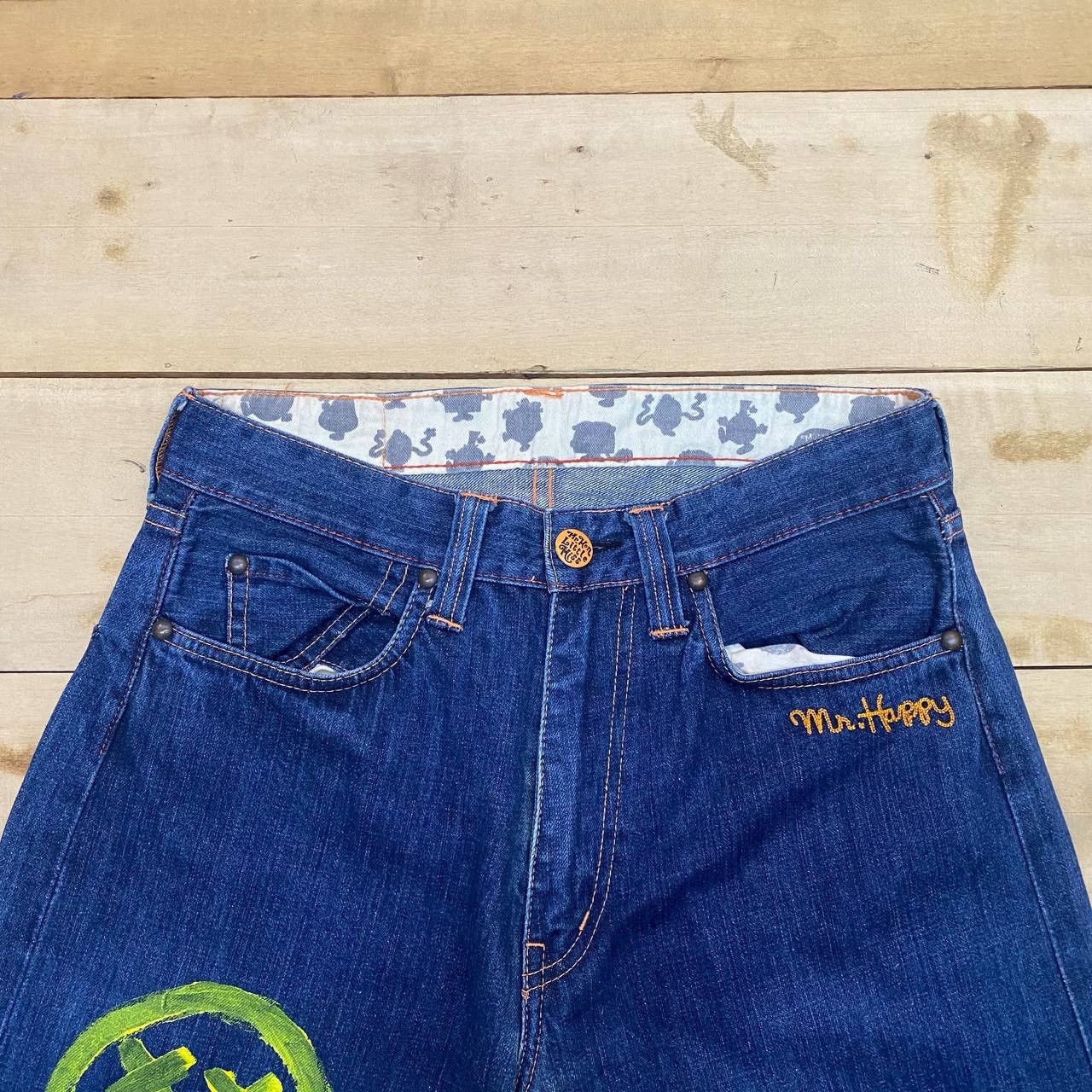 Japanese Brand X388 JAPAN Mr MEN X LITTLE MISS PAINTED DENIM Size US 31 - 4 Thumbnail