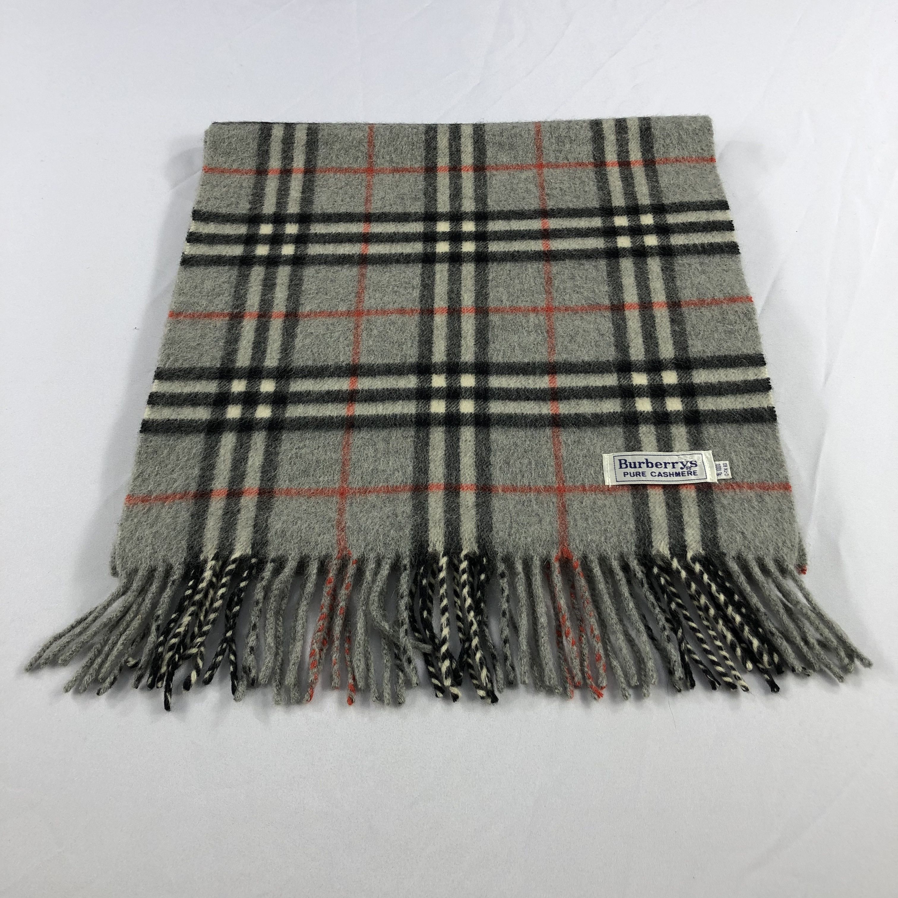 Burberry Burberrys Nova Check Grey Cashmere Scarf Muffler V923 Size ONE SIZE - 3 Thumbnail