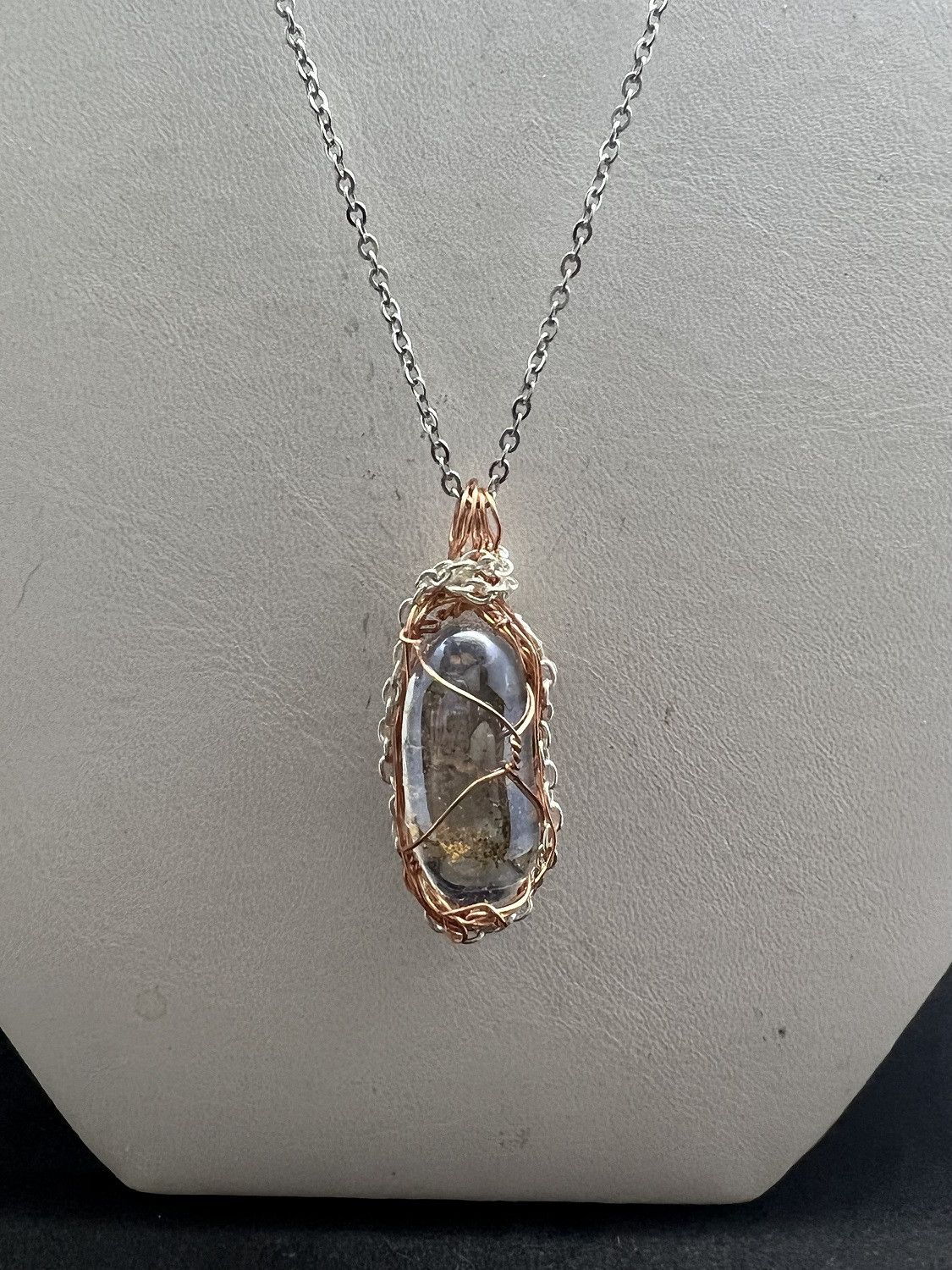 Handmade Gold sand pendant chain necklace Size ONE SIZE - 3 Thumbnail