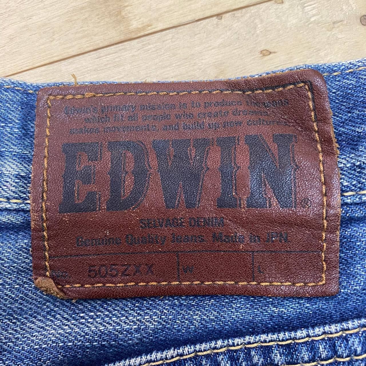 Edwin × Japanese Brand X391 JAPAN EDWIN 505Z SELVEDGE ACID WASH SLIMFIT DENIM Size US 34 / EU 50 - 9 Thumbnail