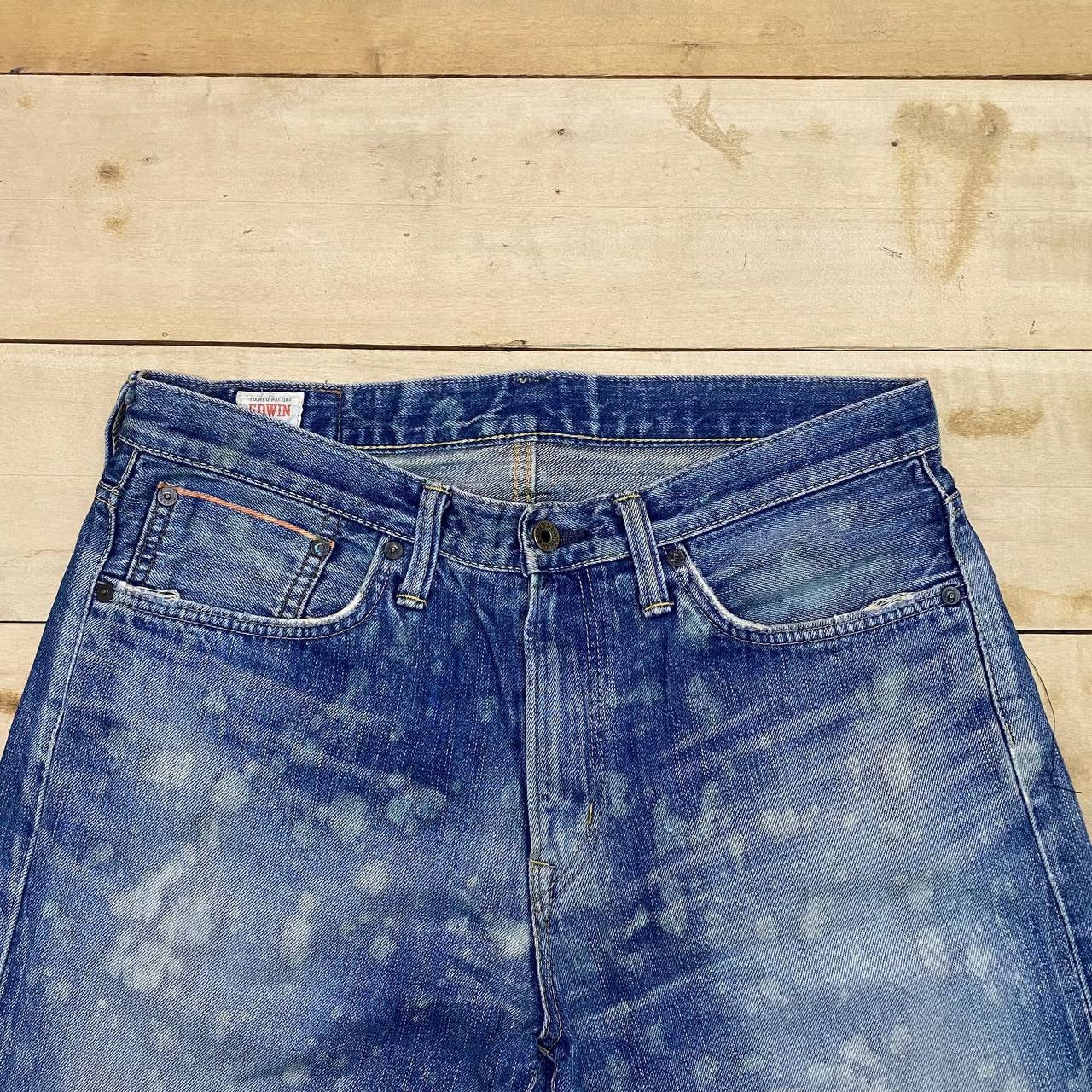 Edwin × Japanese Brand X391 JAPAN EDWIN 505Z SELVEDGE ACID WASH SLIMFIT DENIM Size US 34 / EU 50 - 4 Thumbnail
