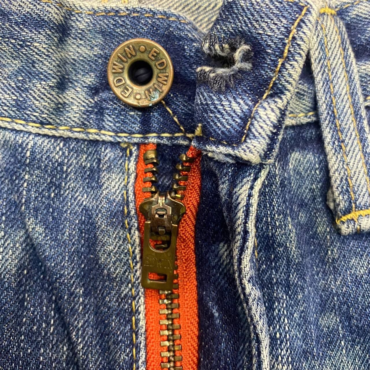 Edwin × Japanese Brand X391 JAPAN EDWIN 505Z SELVEDGE ACID WASH SLIMFIT DENIM Size US 34 / EU 50 - 8 Thumbnail