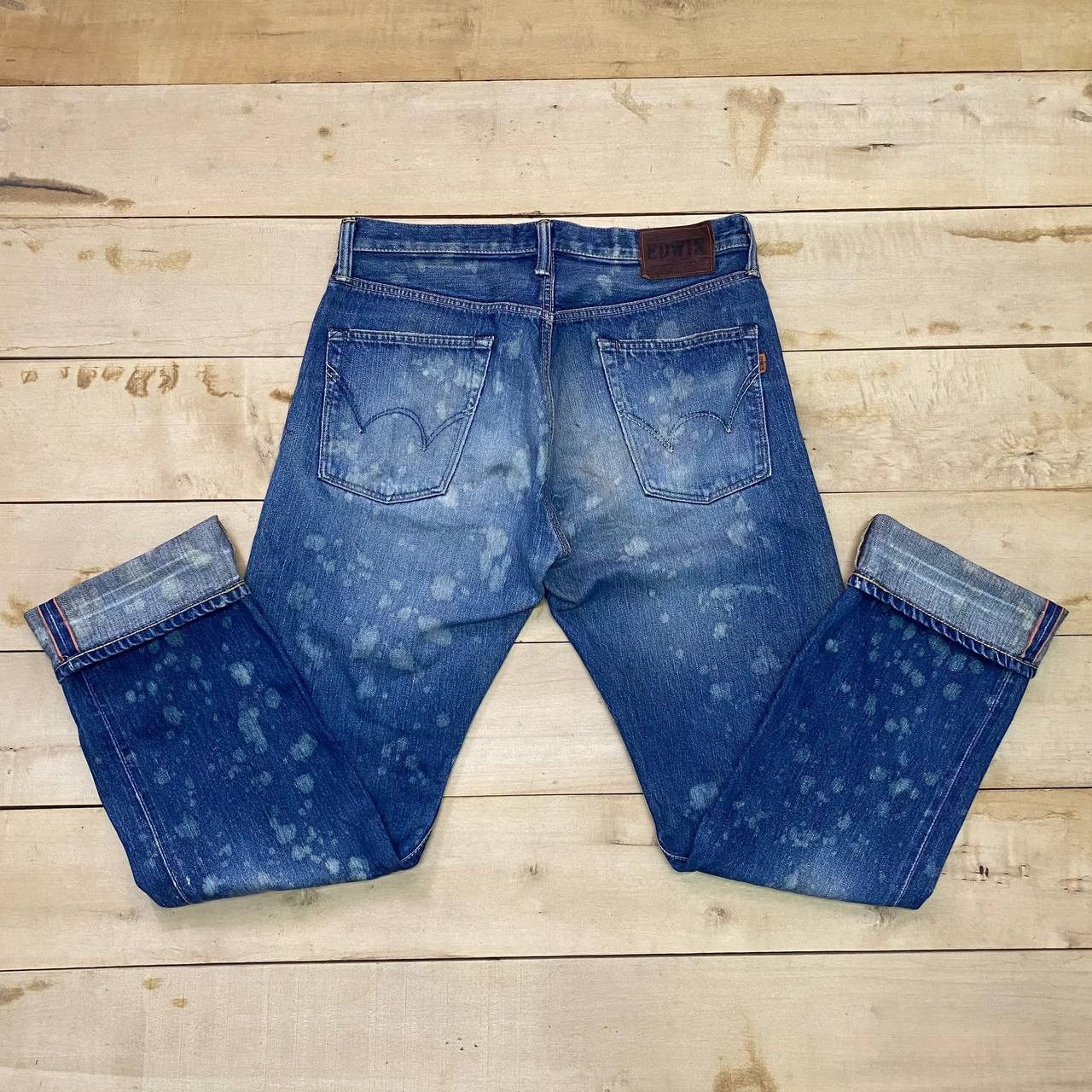 Edwin × Japanese Brand X391 JAPAN EDWIN 505Z SELVEDGE ACID WASH SLIMFIT DENIM Size US 34 / EU 50 - 1 Thumbnail