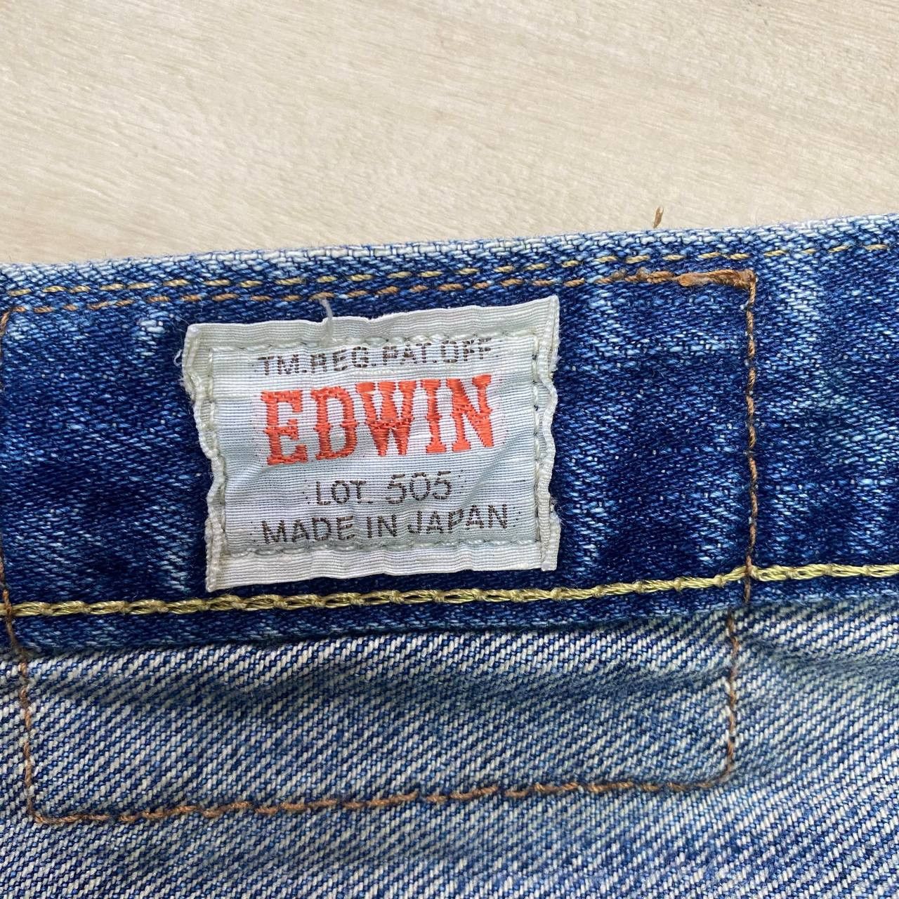 Edwin × Japanese Brand X391 JAPAN EDWIN 505Z SELVEDGE ACID WASH SLIMFIT DENIM Size US 34 / EU 50 - 6 Thumbnail