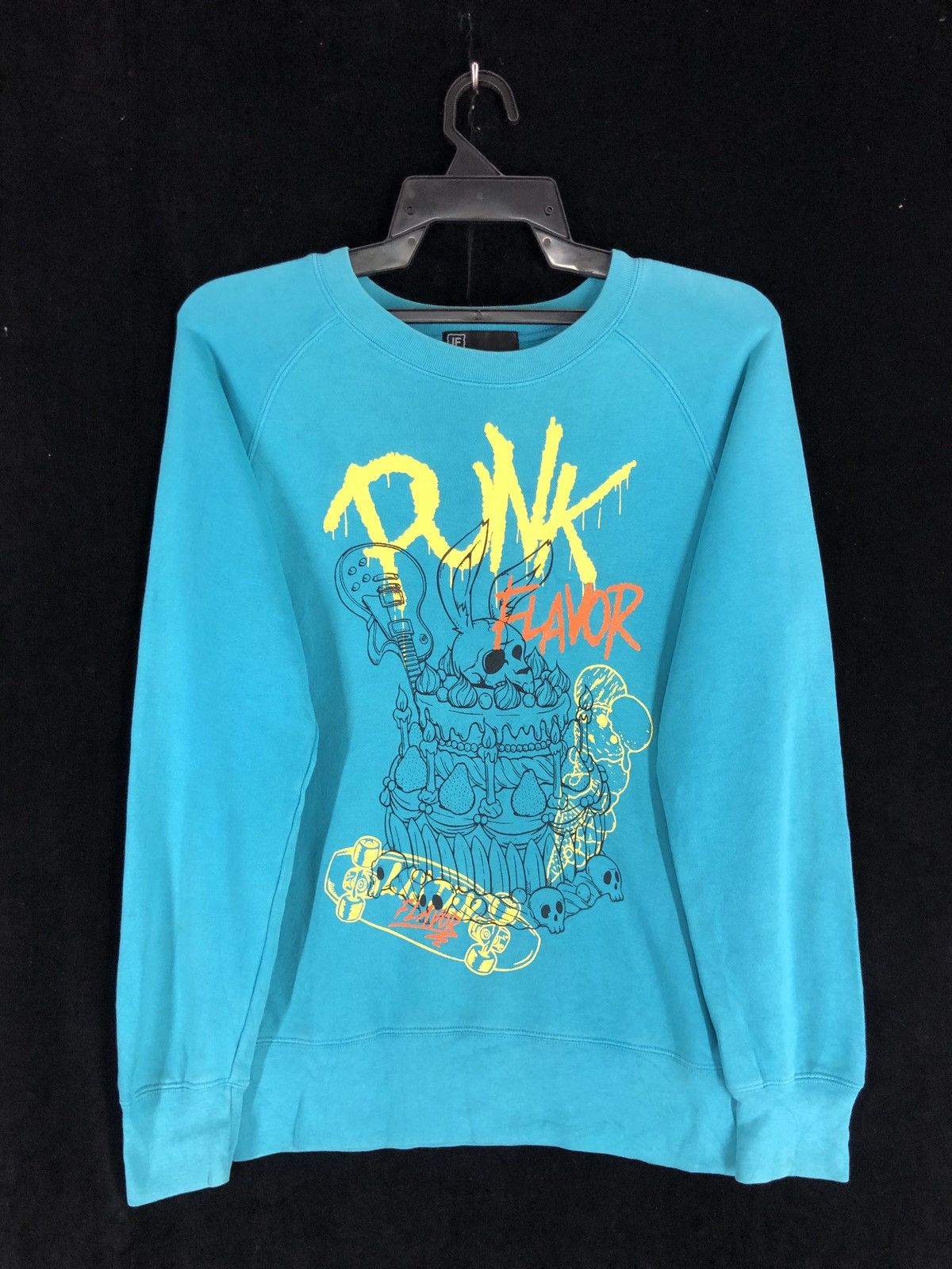 image of Vintage Listen Flavor Skate Sweatshirt Pullover Jumper in Green, Men's (Size Medium)