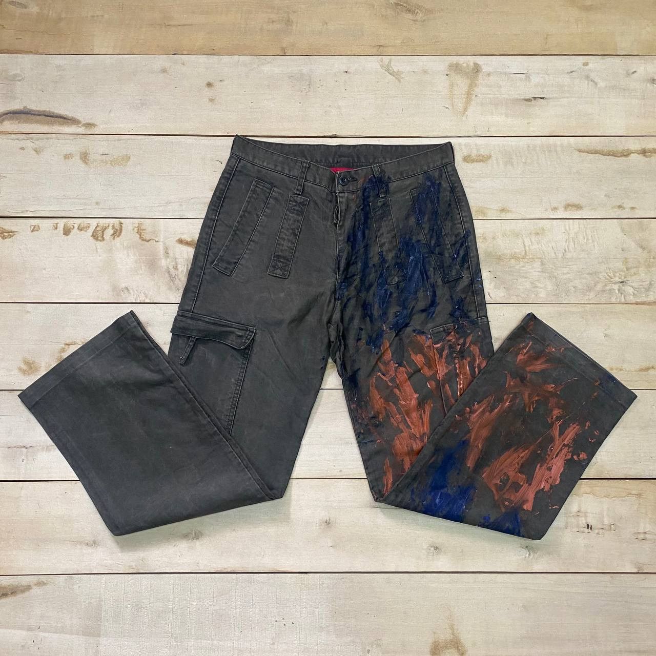 Japanese Brand X395 JAPAN 90s R LIMITED EDITION PAINT SPLASH CARGO PANTS Size US 31 - 3 Thumbnail