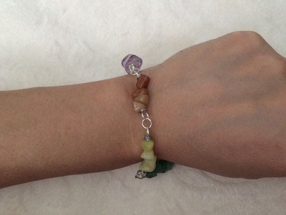 Handmade × Jewelry × Vintage Mix gems chain bracelet Size ONE SIZE - 4 Thumbnail