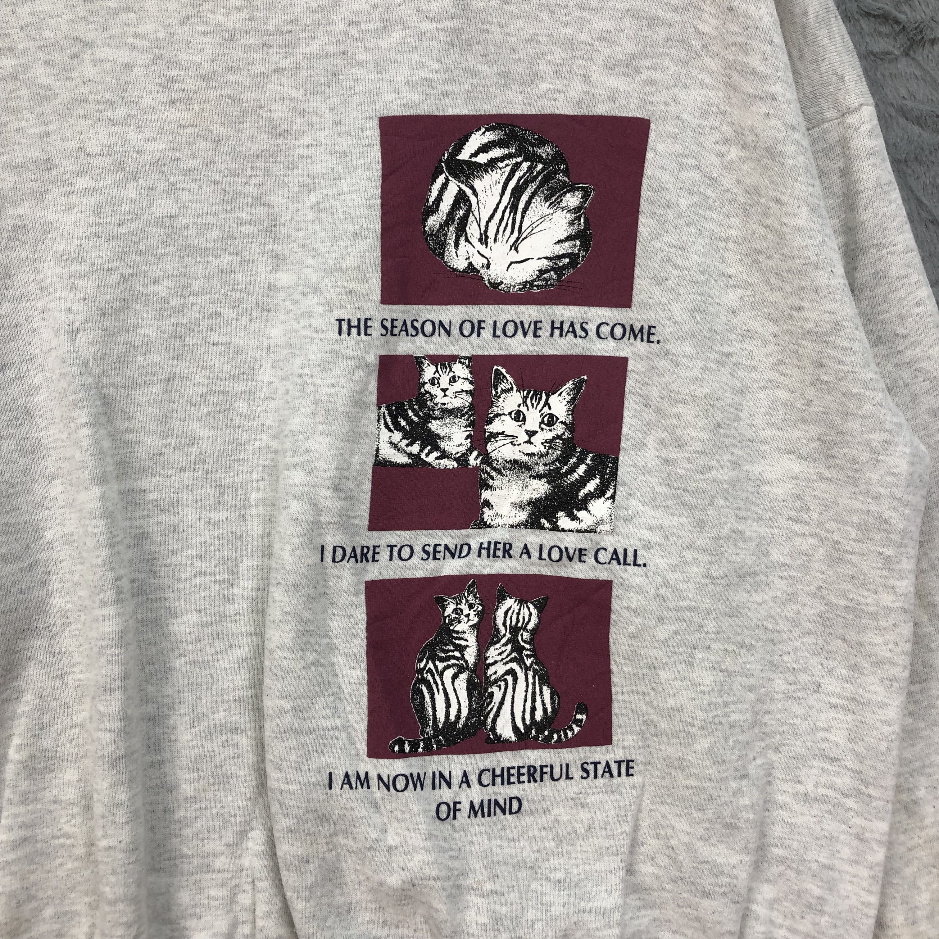 Vintage Vintage USA Made In Usa Kitty Cropped Sweatshirts #4598-160 Size L / US 10 / IT 46 - 3 Thumbnail