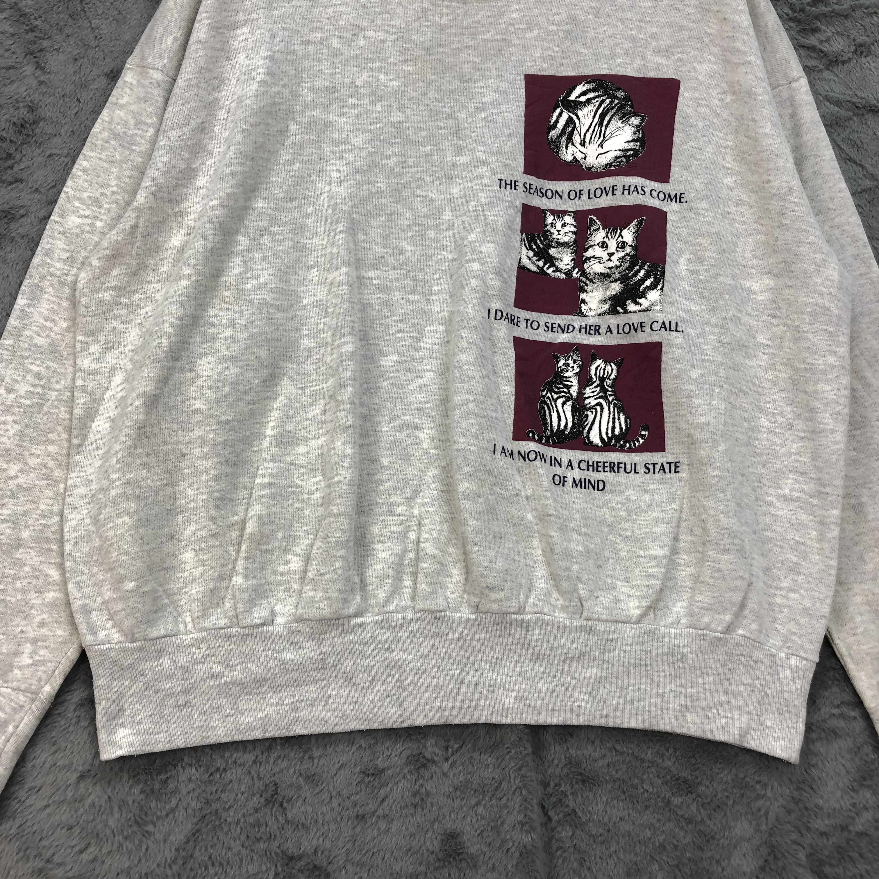 Vintage Vintage USA Made In Usa Kitty Cropped Sweatshirts #4598-160 Size L / US 10 / IT 46 - 4 Thumbnail