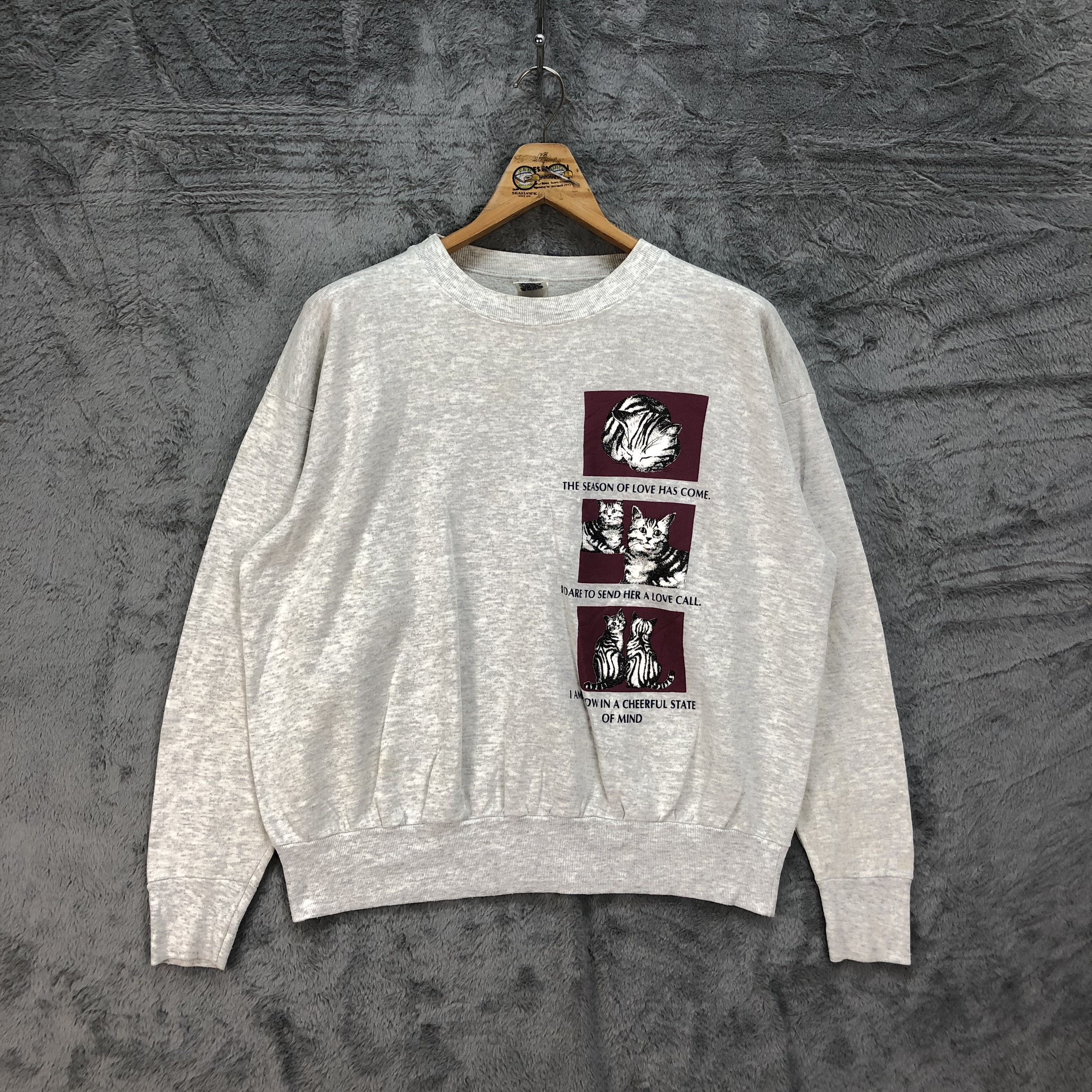 Vintage Vintage USA Made In Usa Kitty Cropped Sweatshirts #4598-160 Size L / US 10 / IT 46 - 1 Thumbnail