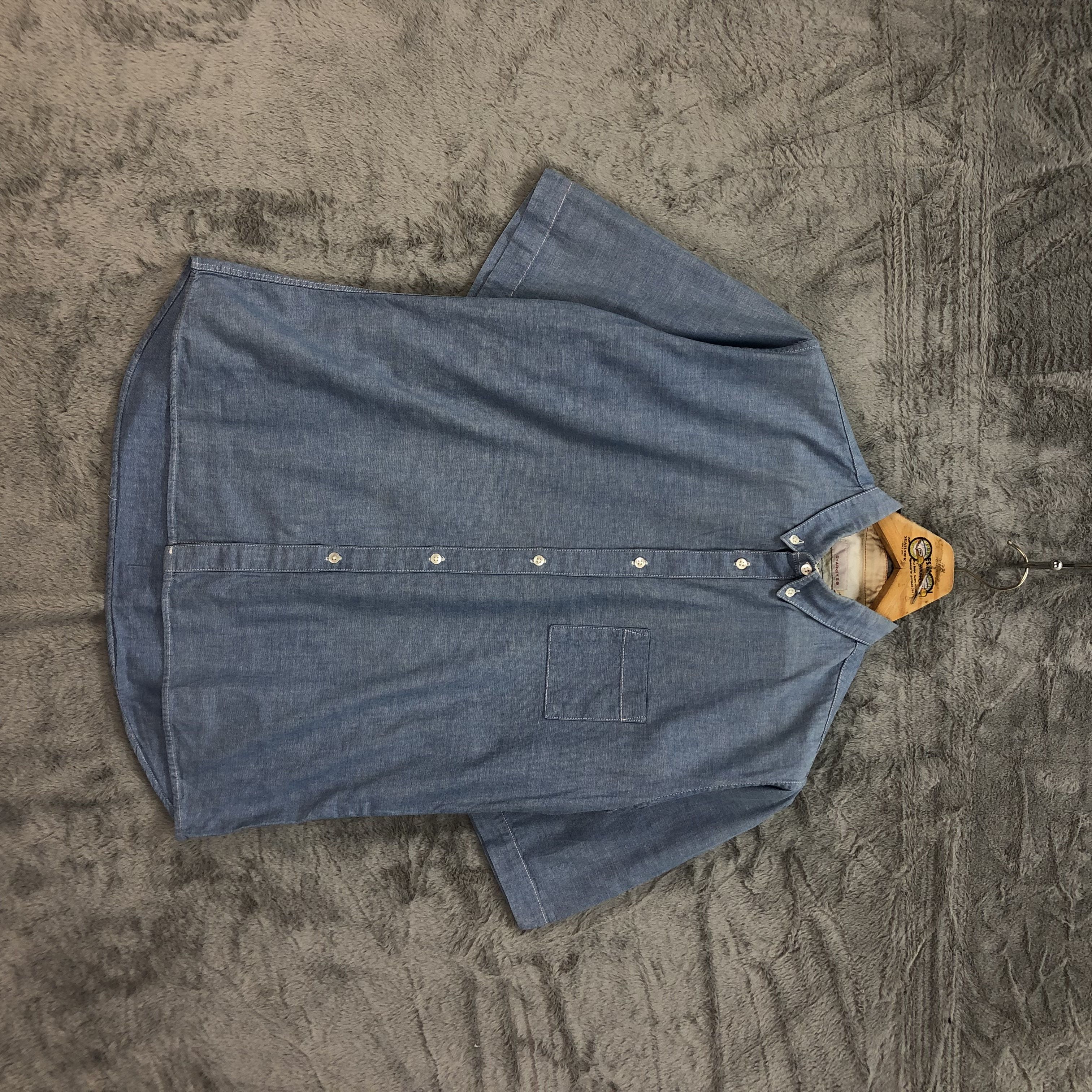 image of Vintage Sharkey's Soft Denim Button Ups Shirts 4593-160 in Blue Denim, Men's (Size Large)