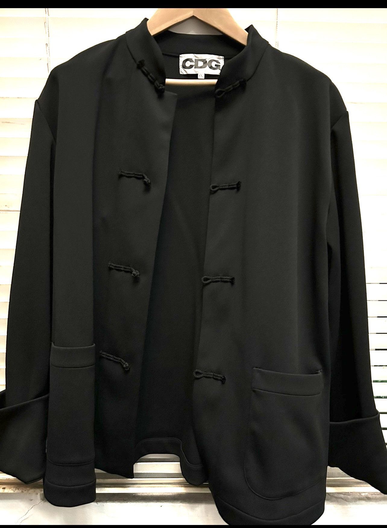 image of Cdg Cdg Cdg Cdg Mao Jacket in Black, Men's (Size 2XL)