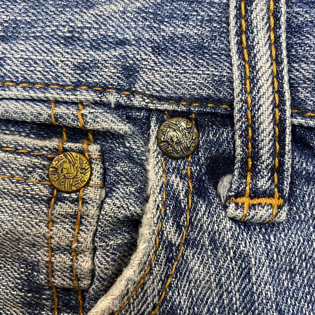 Japanese Brand X402 JAPAN SUKARJAN EMBROIDERY FISH KOI DENIM Size US 34 / EU 50 - 6 Thumbnail