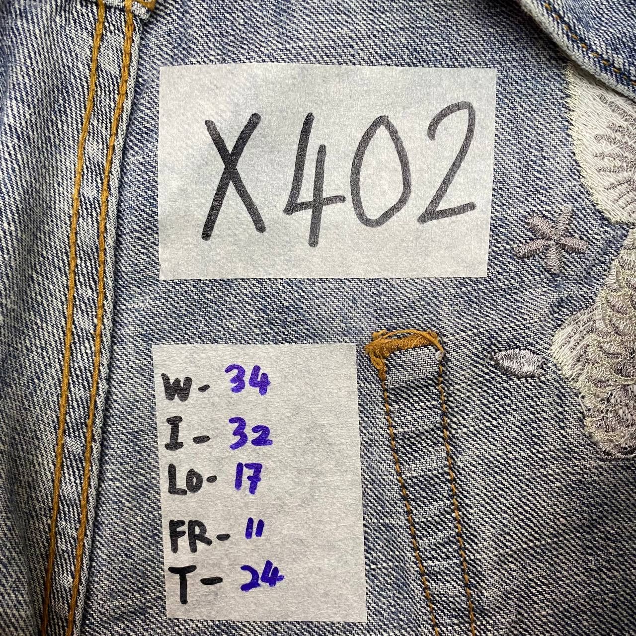 Japanese Brand X402 JAPAN SUKARJAN EMBROIDERY FISH KOI DENIM Size US 34 / EU 50 - 8 Thumbnail