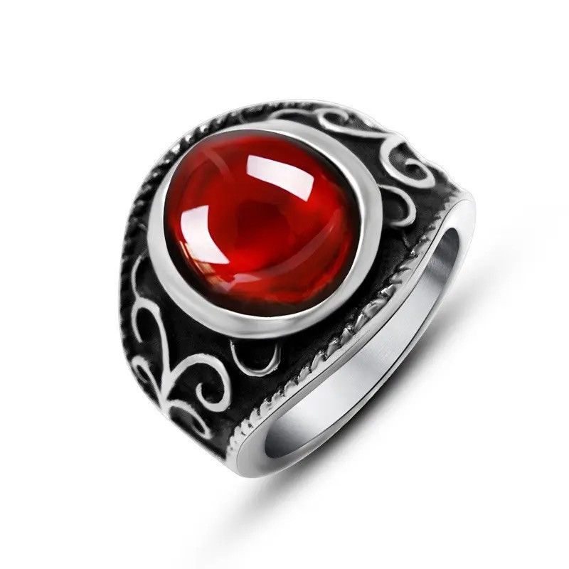 Jewelry Red Garnet Natural Stone Ring Size ONE SIZE - 4 Thumbnail