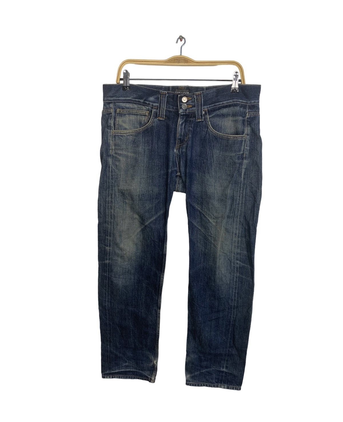 Japanese Brand 90s Japanese Brand Indigo Denim Jeans Double Button Style Size 34" / US 12 / IT 48 - 2 Thumbnail