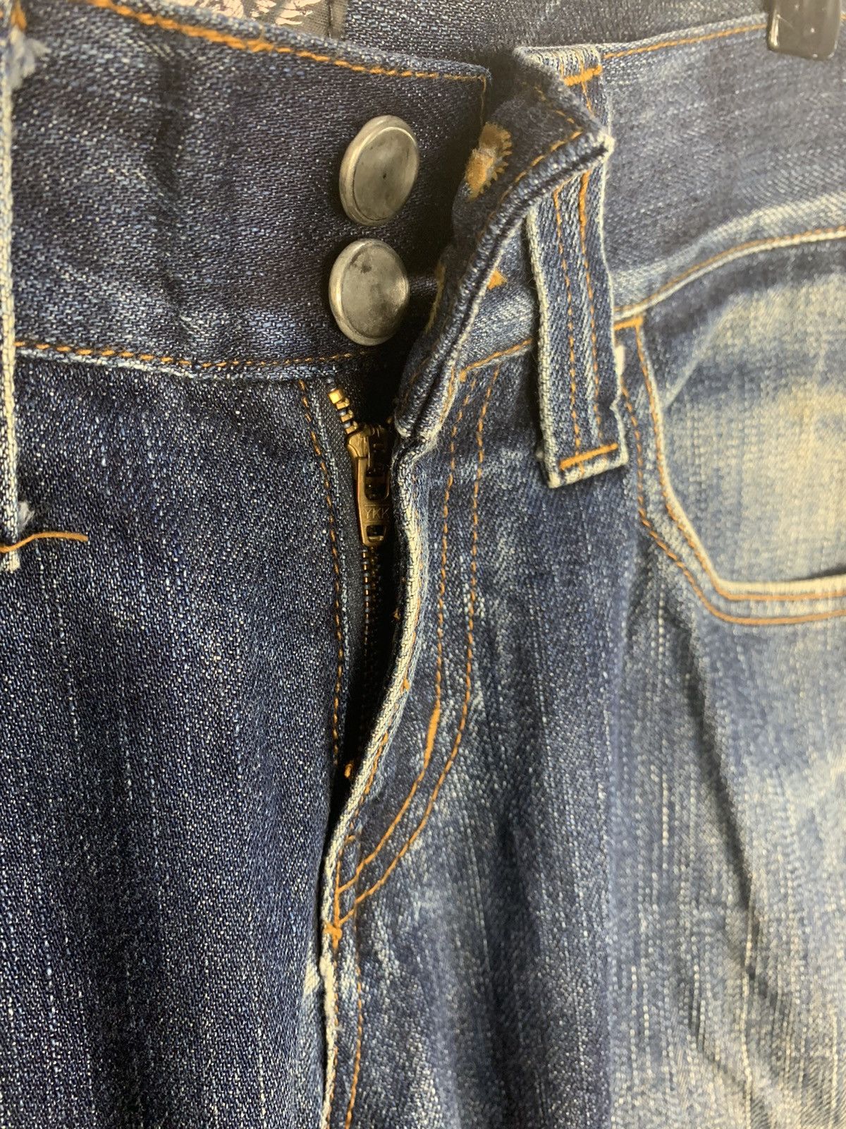 Japanese Brand 90s Japanese Brand Indigo Denim Jeans Double Button Style Size 34" / US 12 / IT 48 - 6 Thumbnail