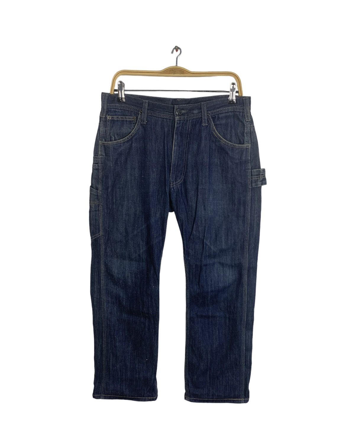 Japanese Brand 90s Oxen Workwear Carpenter Utility Indigo Denim Jeans Size US 31 - 1 Thumbnail