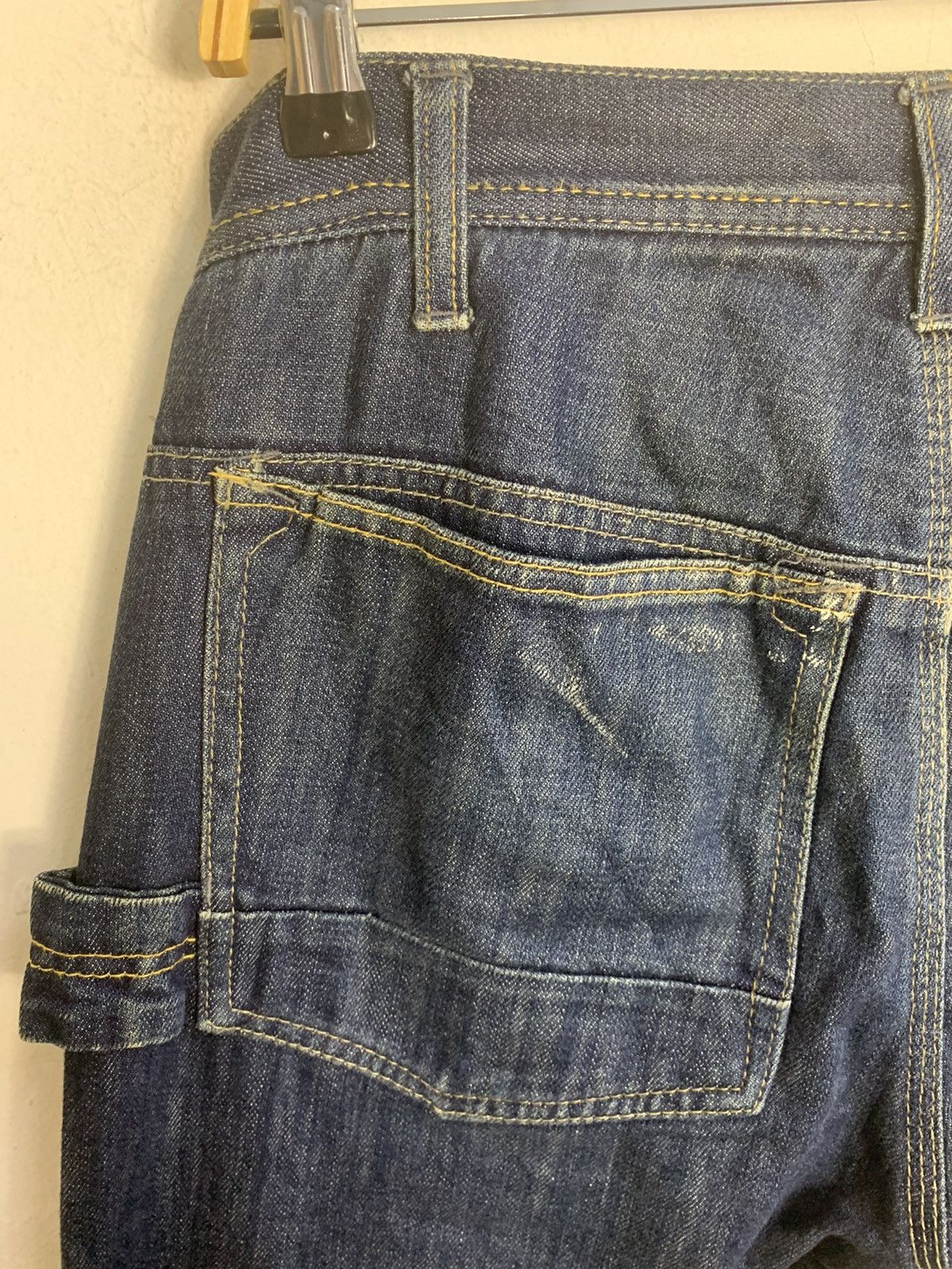 Japanese Brand 90s Oxen Workwear Carpenter Utility Indigo Denim Jeans Size US 31 - 6 Thumbnail
