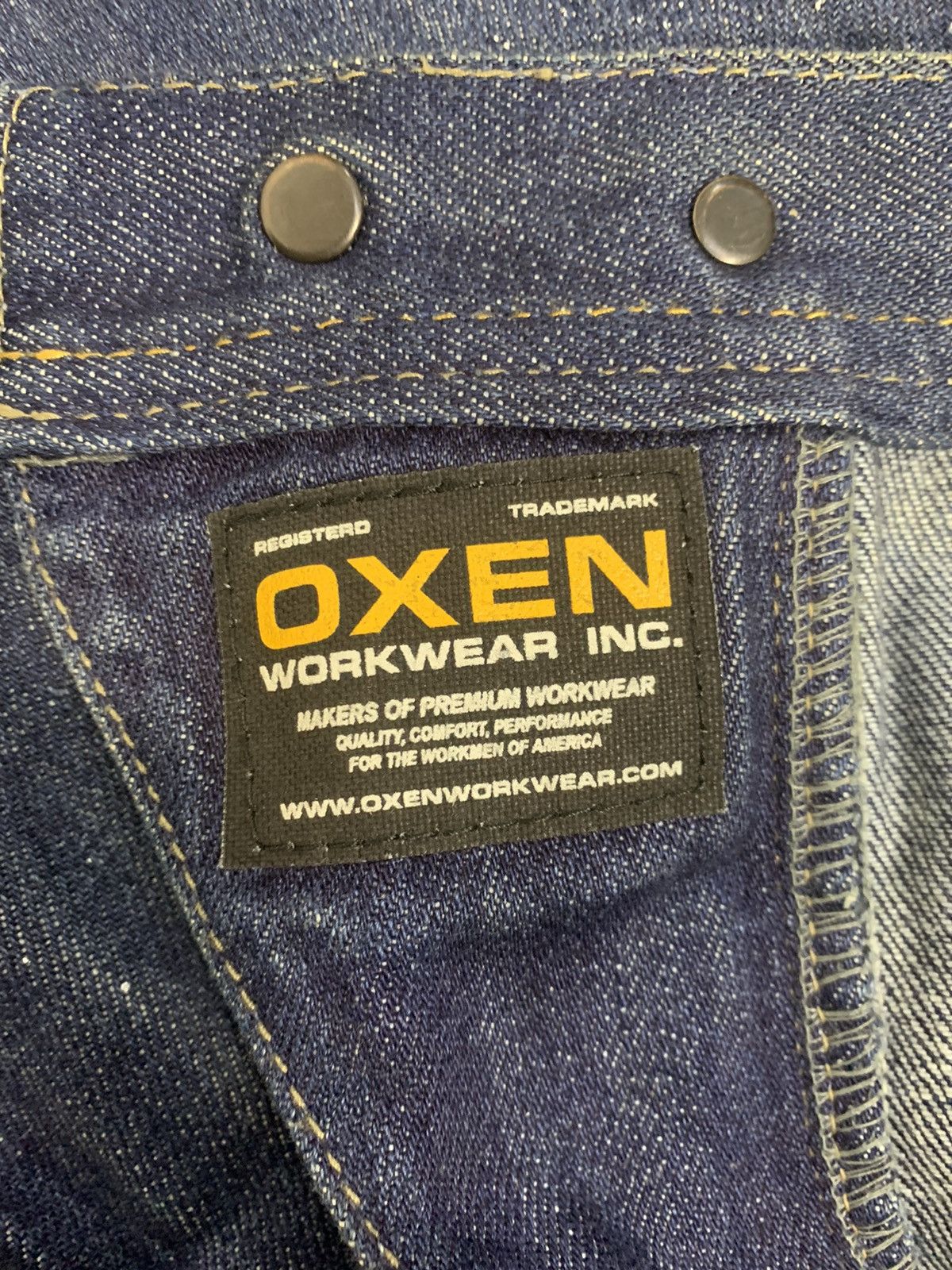 Japanese Brand 90s Oxen Workwear Carpenter Utility Indigo Denim Jeans Size US 31 - 7 Thumbnail