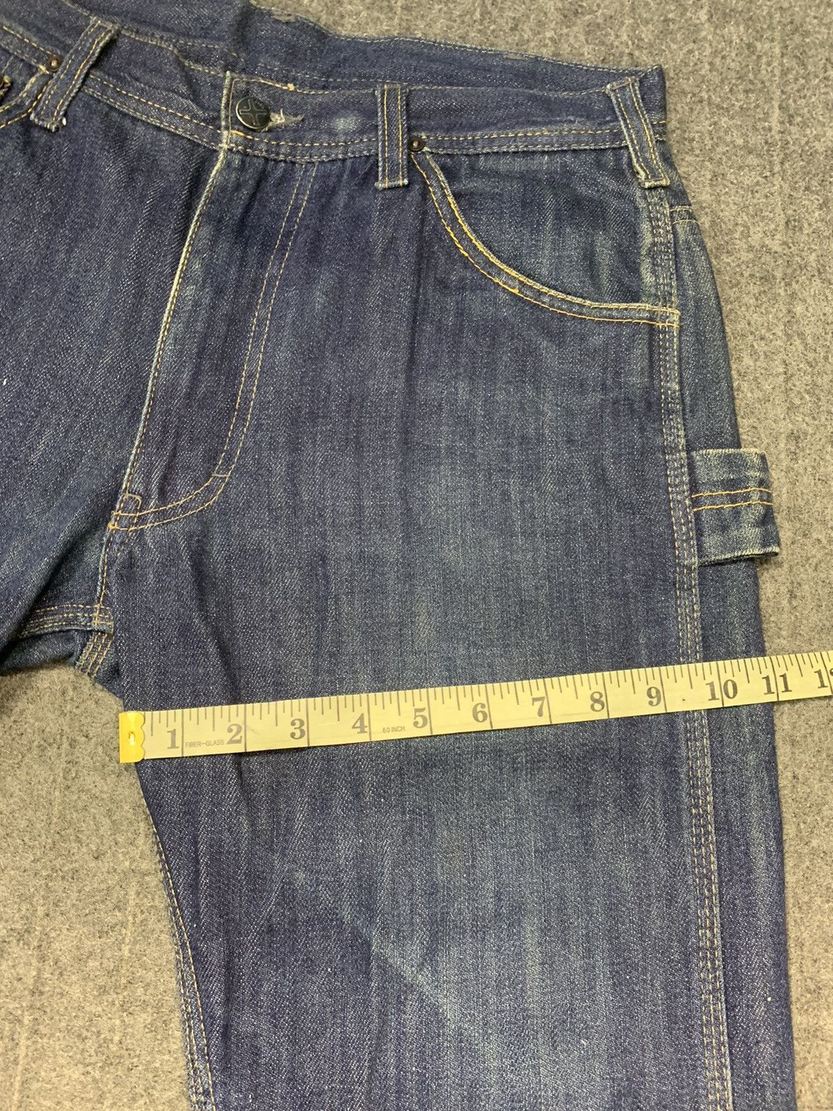 Japanese Brand 90s Oxen Workwear Carpenter Utility Indigo Denim Jeans Size US 31 - 10 Thumbnail